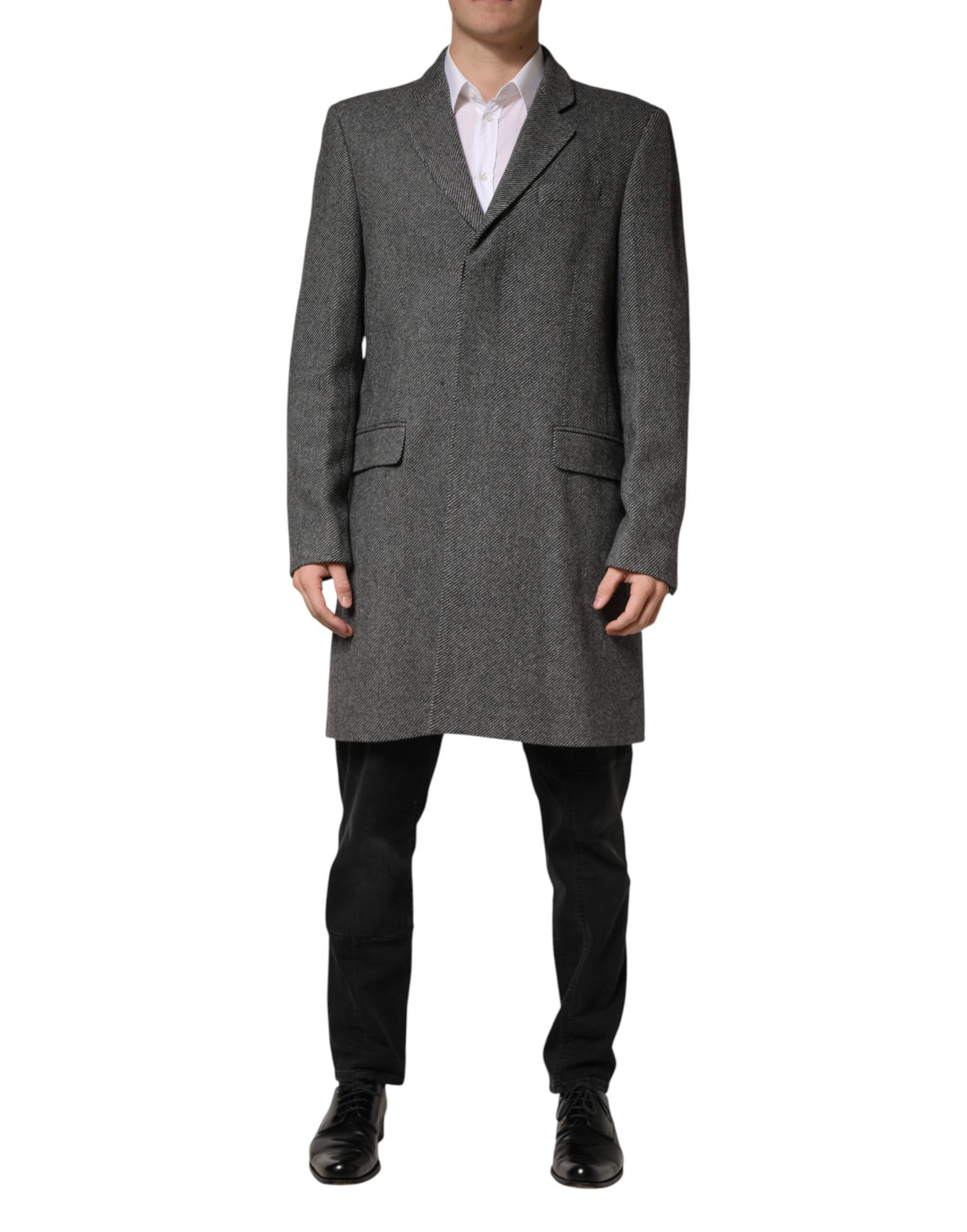 Dolce & Gabbana Gray Single Breasted Men Trench Coat Men's Jacket