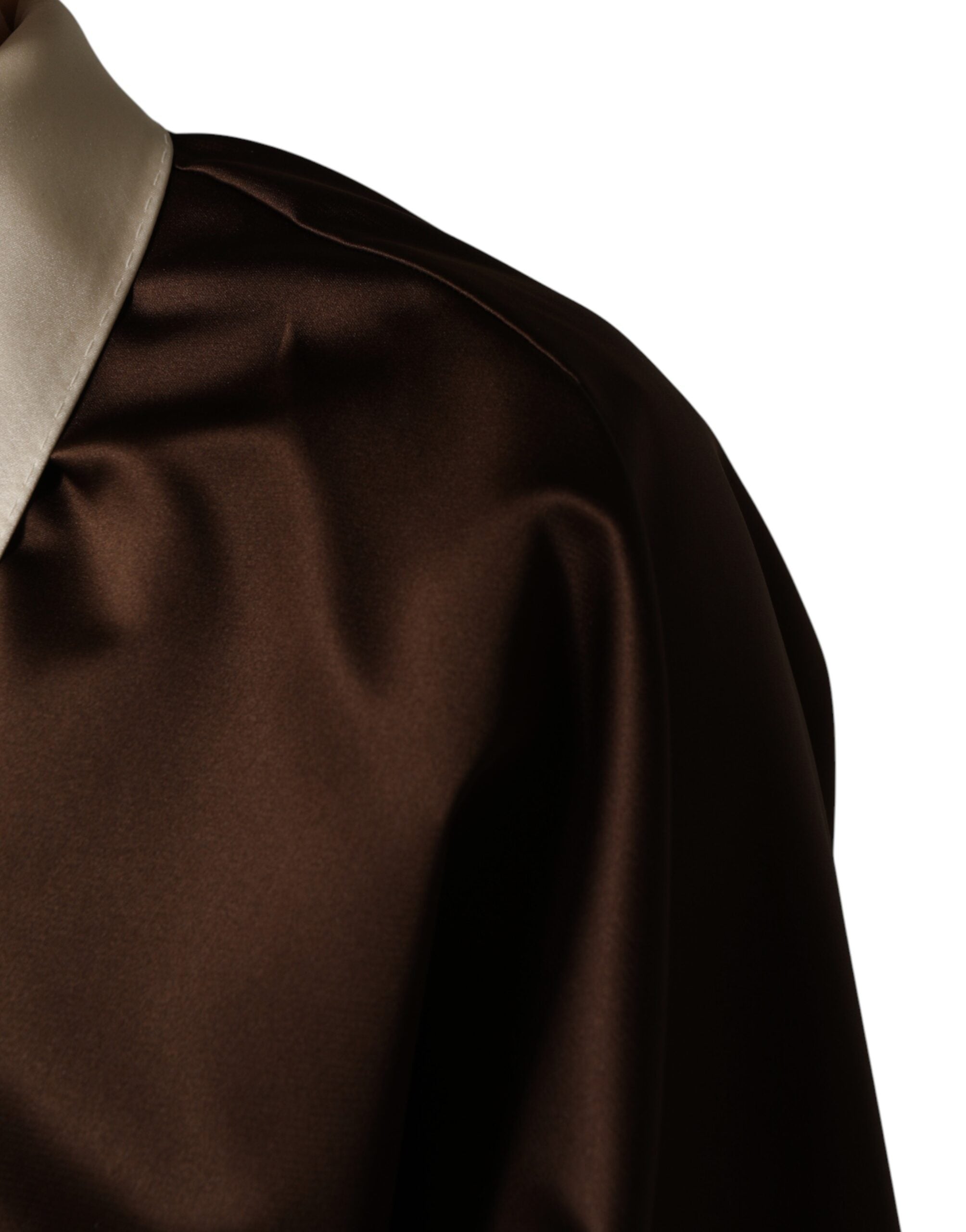 Dolce & Gabbana Brown Cream Lounge Belted Bathrobe Men's Jacket (Pre-Owned)