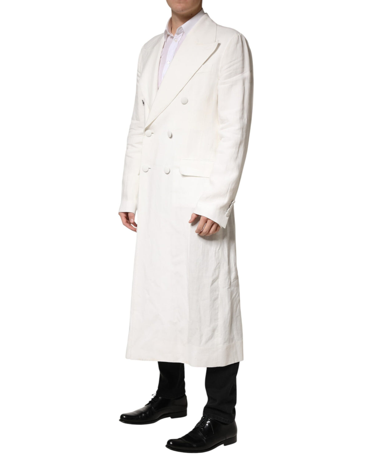 Dolce & Gabbana White Double Breasted Men Trench Coat Men's Jacket (Pre-Owned)