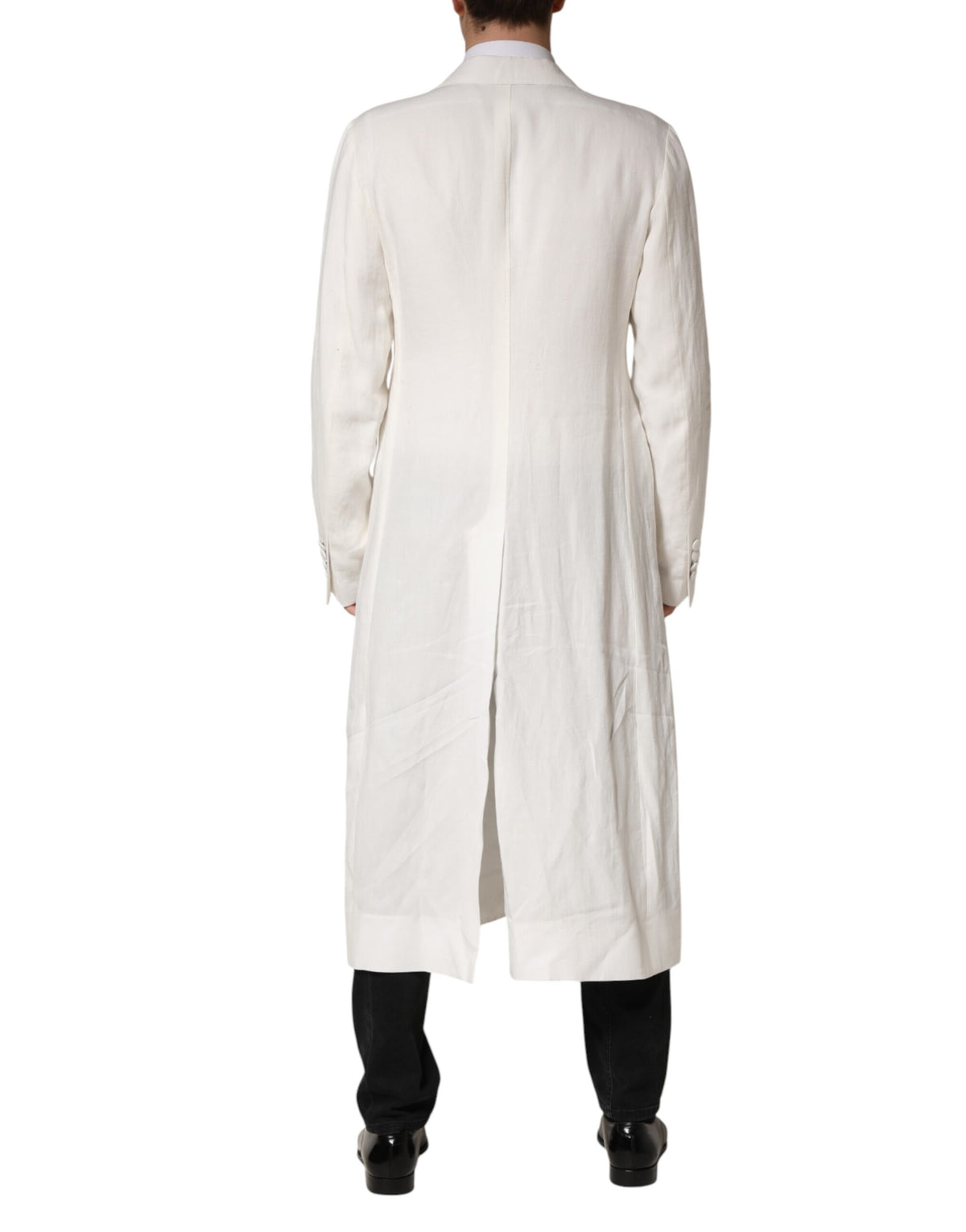 Dolce & Gabbana White Double Breasted Men Trench Coat Men's Jacket (Pre-Owned)