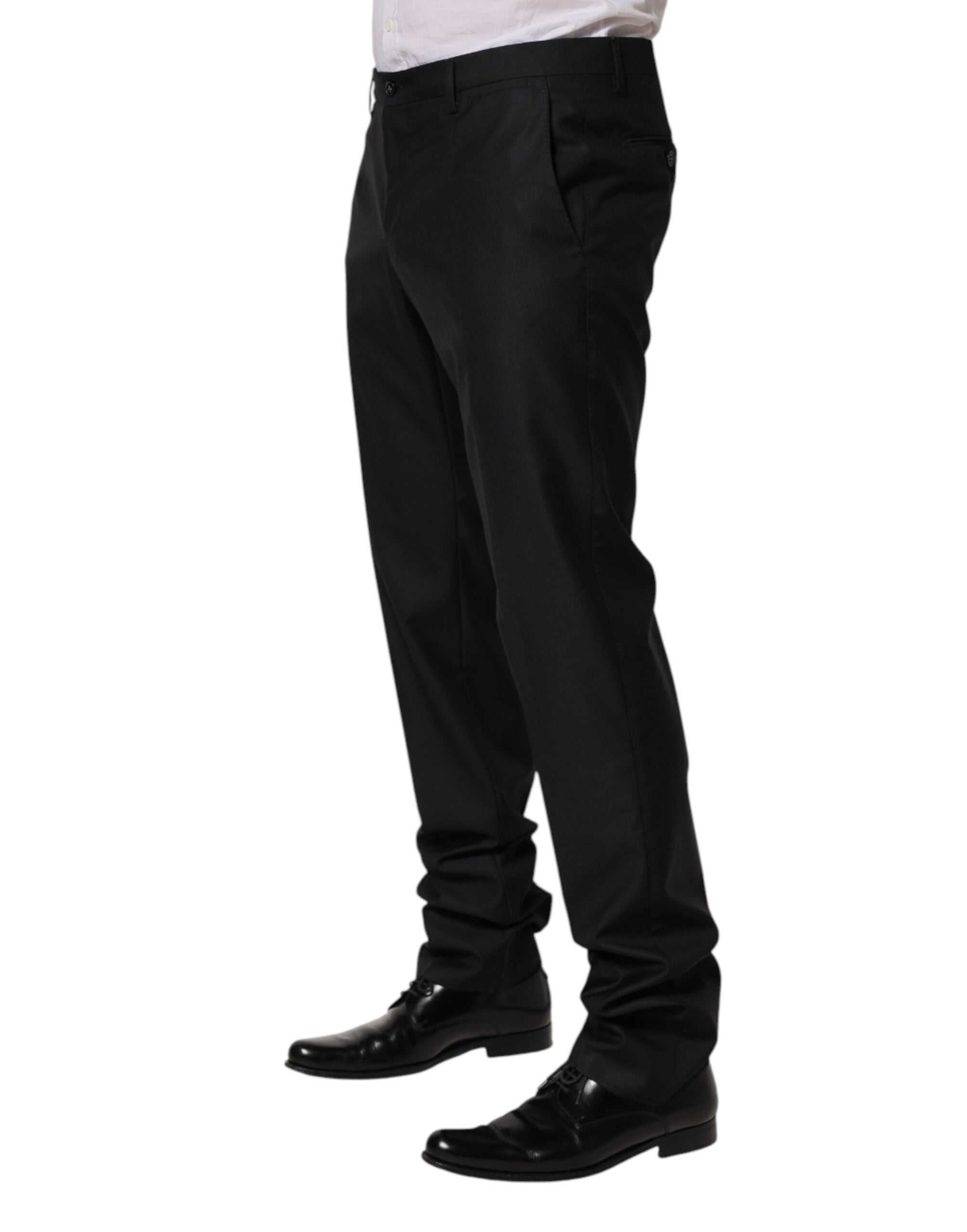 Dolce & Gabbana Black Wool Skinny Dress Formal Trouser Men's Pants (Pre-Owned)