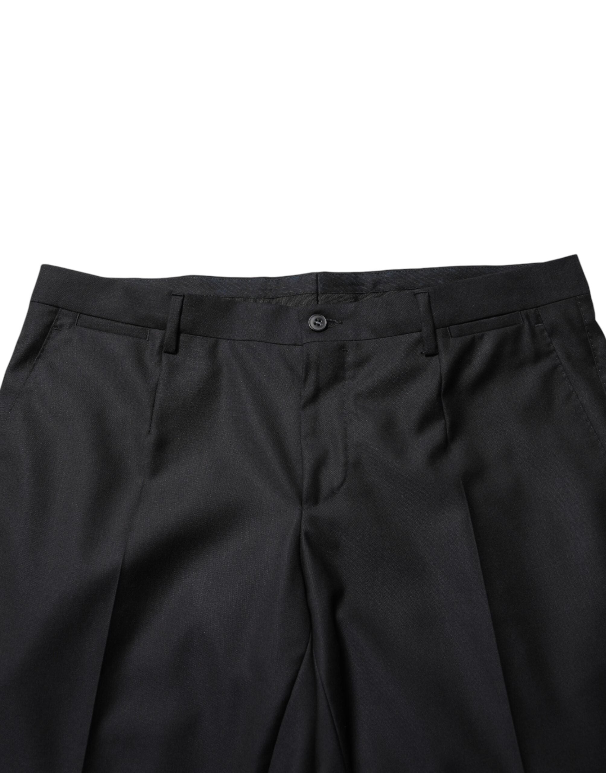 Dolce & Gabbana Black Wool Skinny Dress Formal Trouser Men's Pants (Pre-Owned)