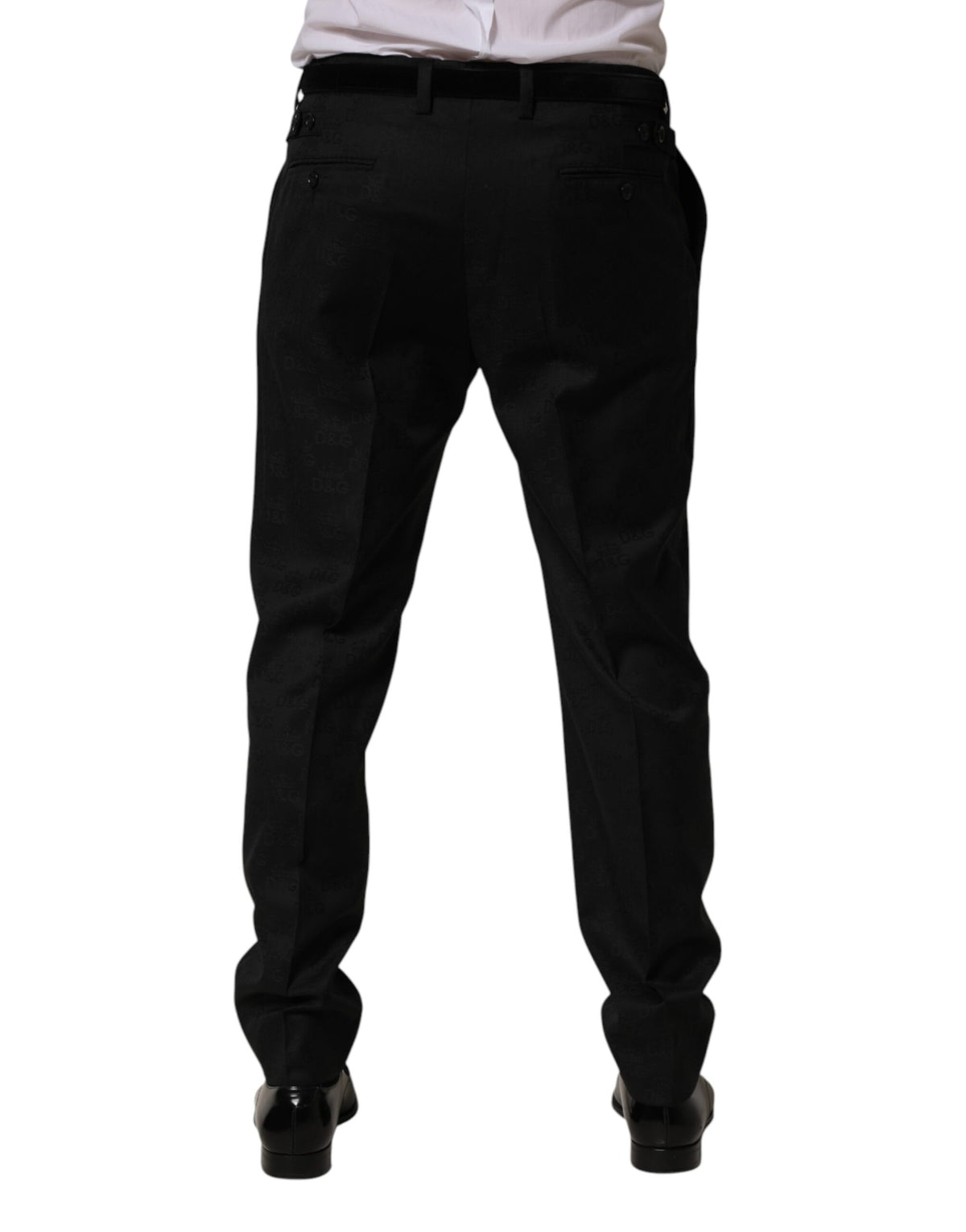 Dolce & Gabbana Black Wool Skinny Dress Formal Trouser Men's Pants