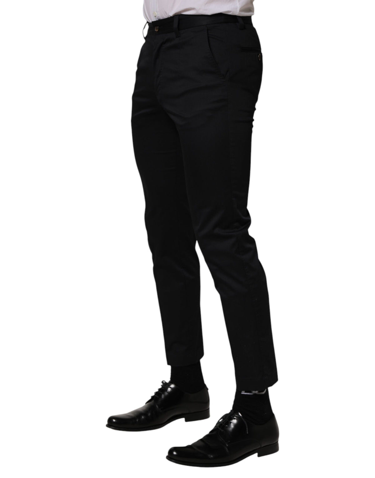 Dolce & Gabbana Dark Blue Cotton Skinny Dress Trouser Men's Pants
