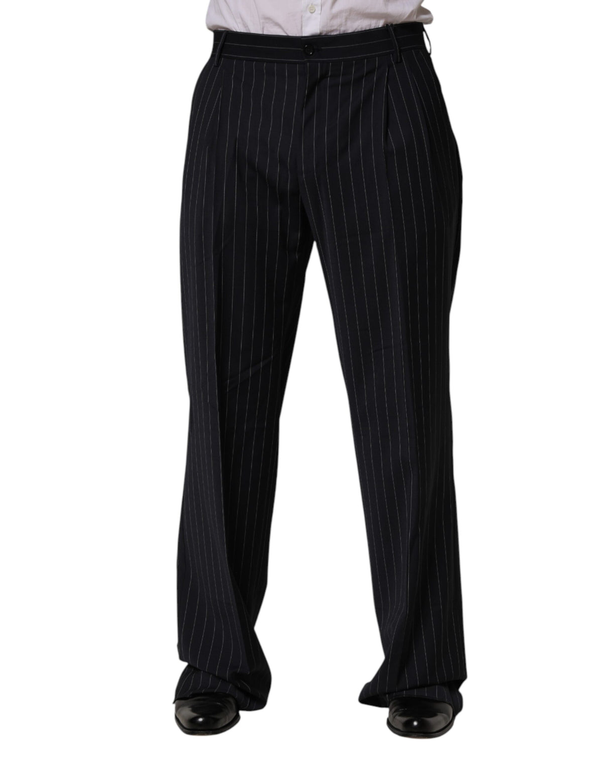 Dolce & Gabbana Black Stripe Straight Men Dress Trouser Men's Pants
