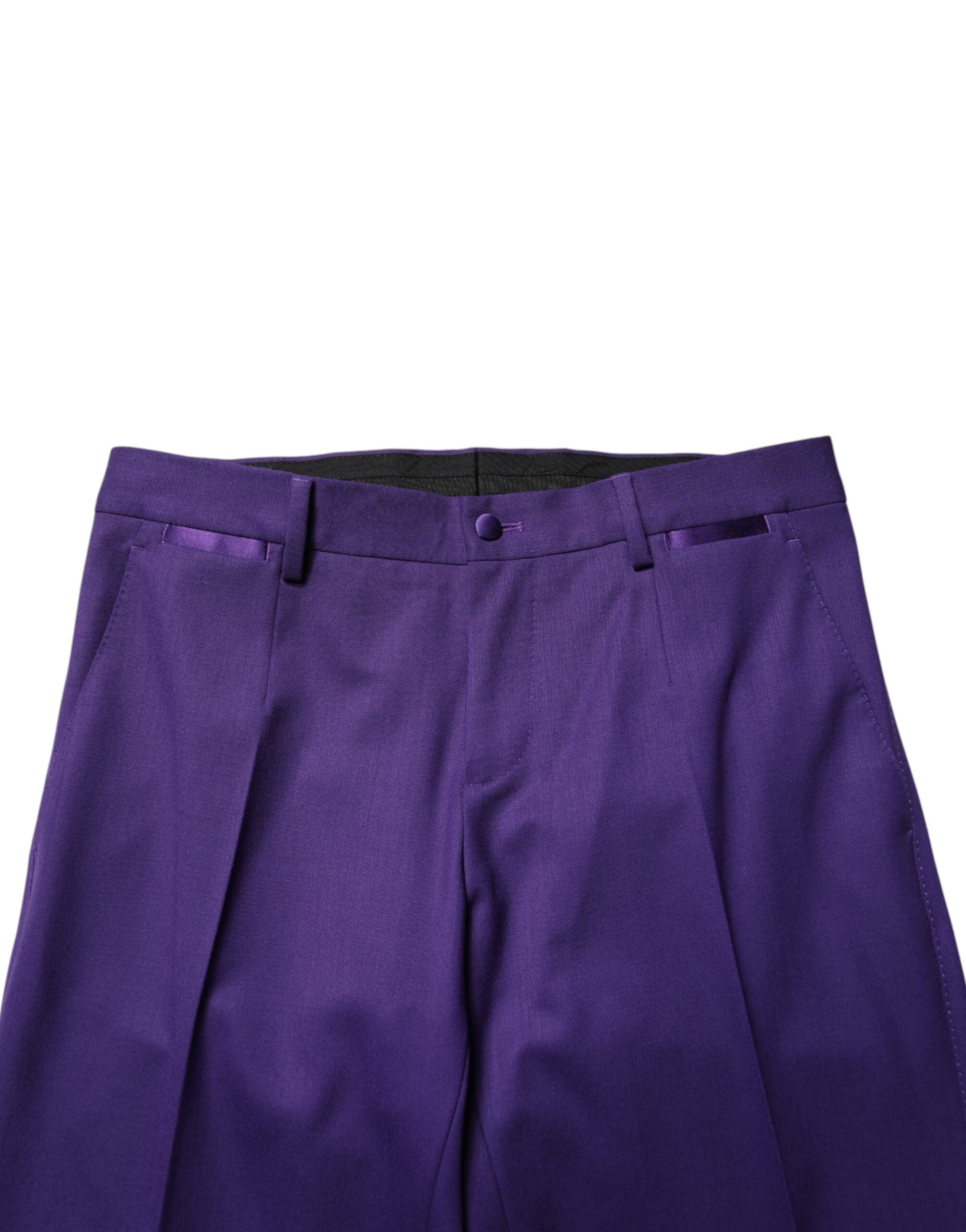Dolce & Gabbana Purple Wool Skinny Dress Men Trouser Men's Pants