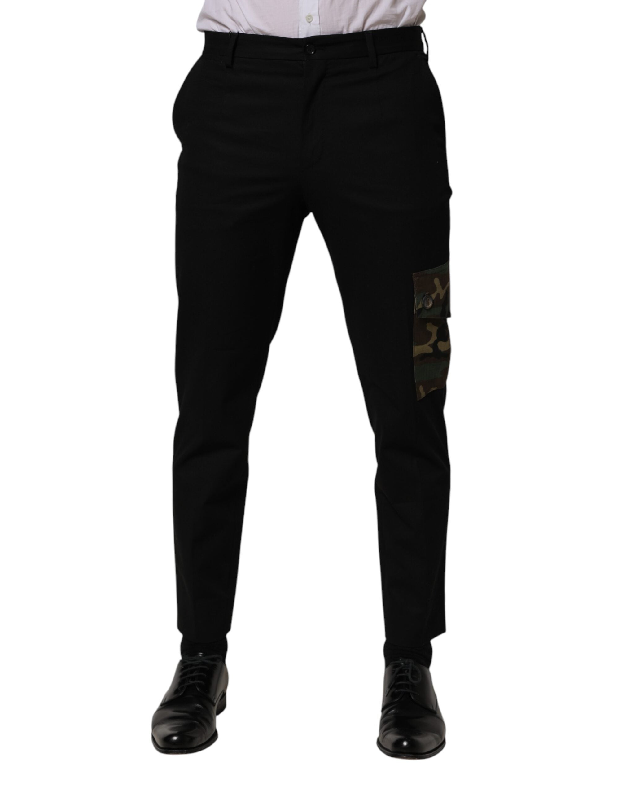 Dolce & Gabbana Black Cotton Skinny Dress Cargo Trouser Men's Pants