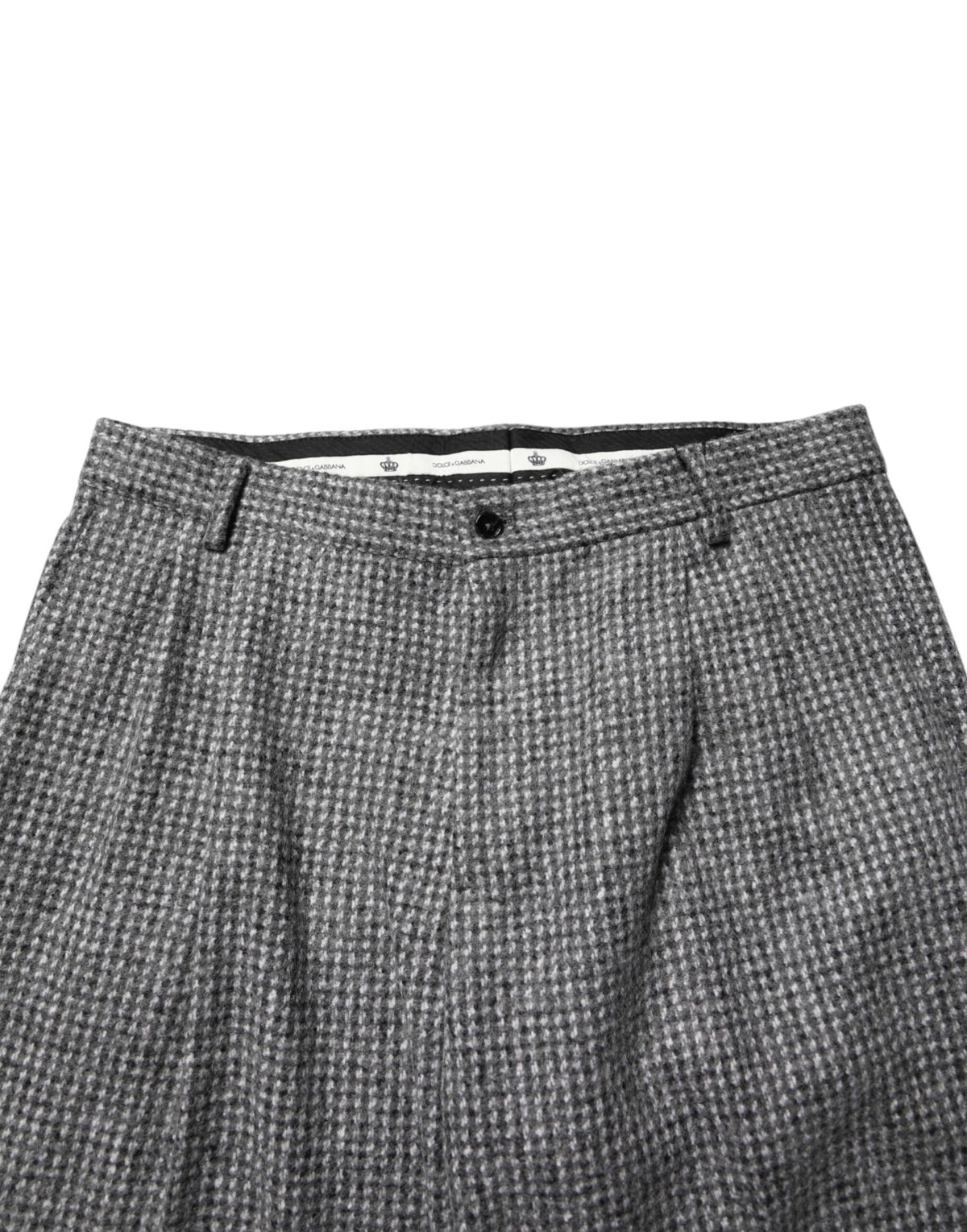 Dolce & Gabbana Gray Houndstooth Straight Dress Trouser Men's Pants