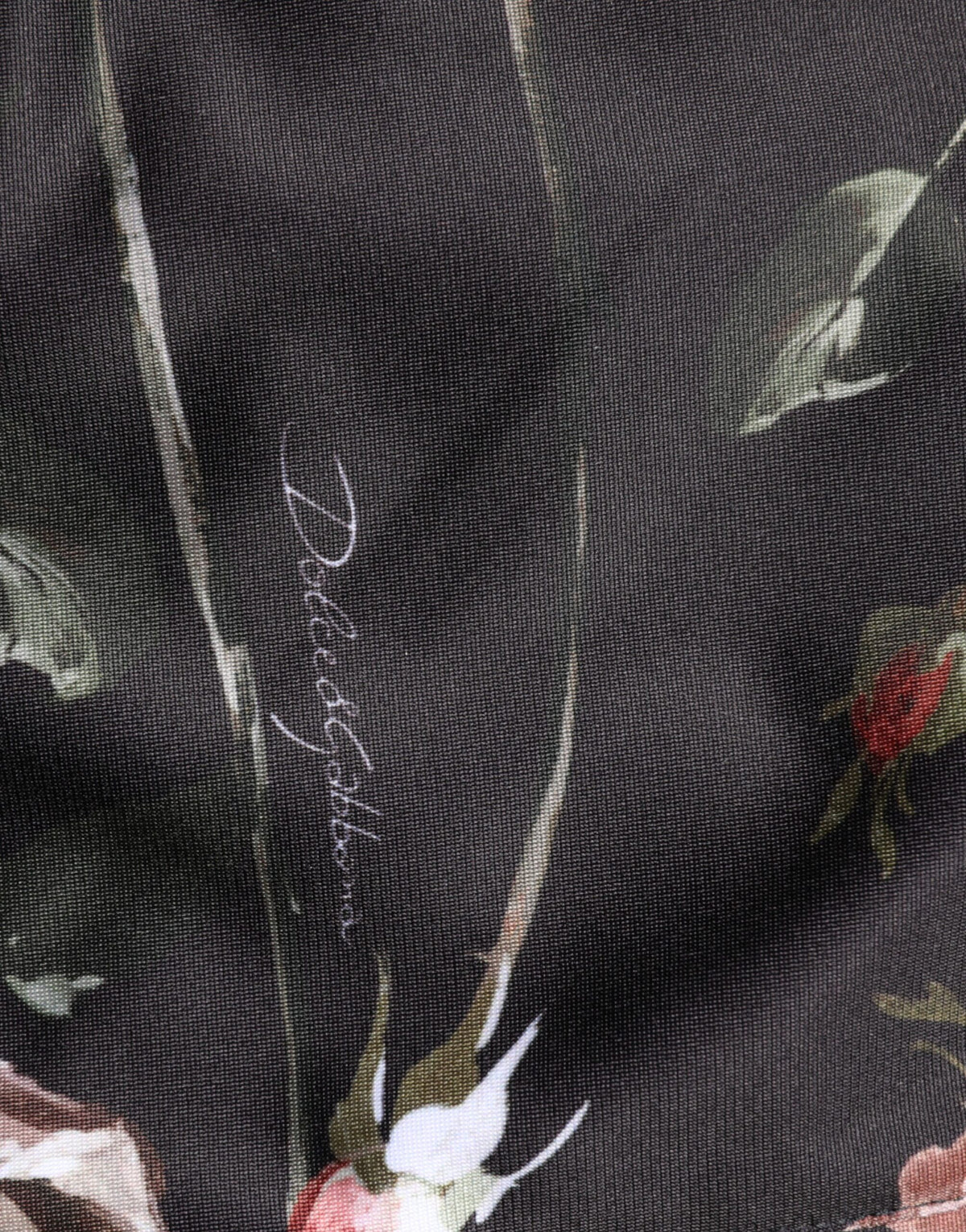 Dolce & Gabbana Black Floral Straight-Leg Chino Trouser Men's Pants