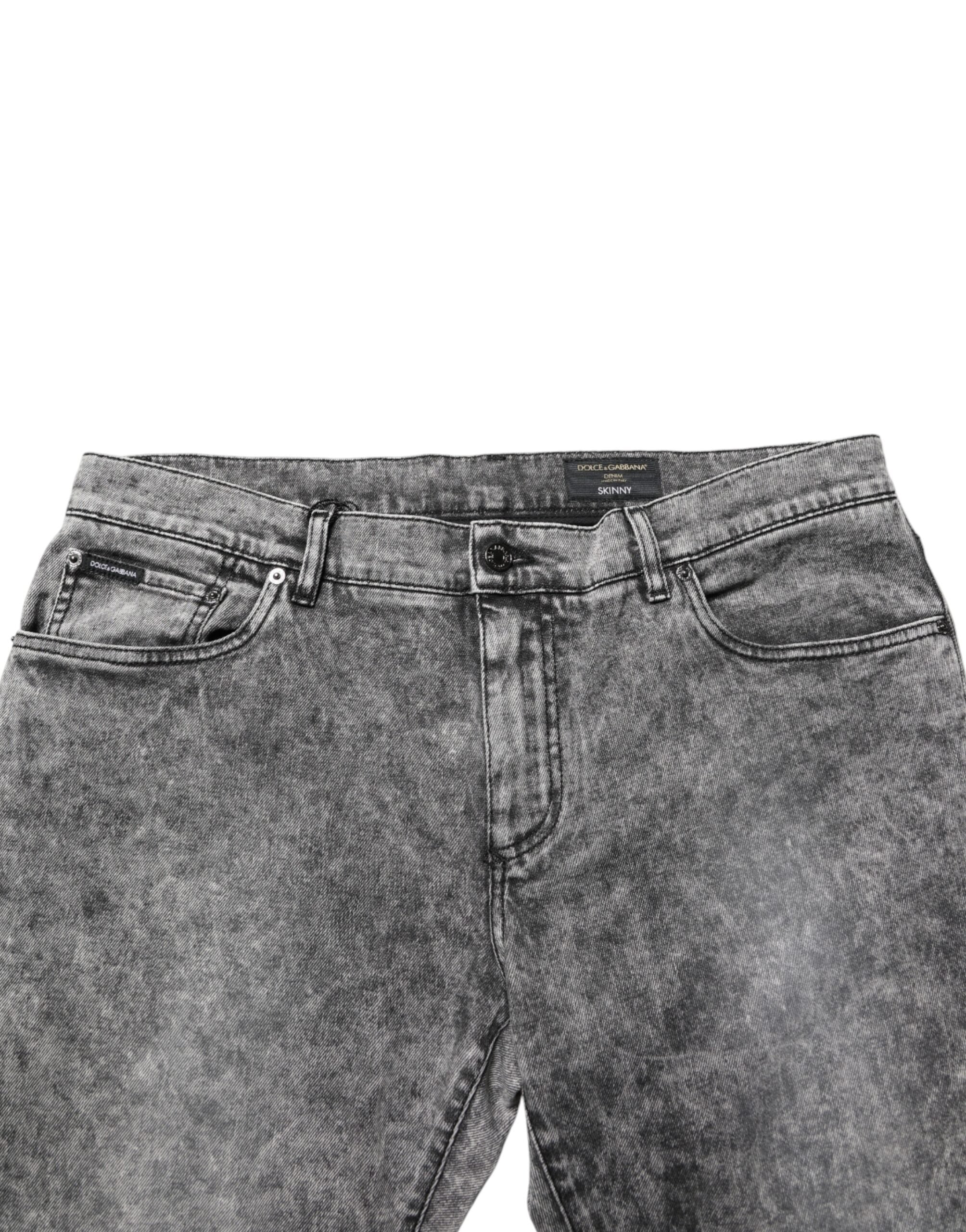 Dolce & Gabbana Gray Cotton Straight Leg Denim Trouser Men's Jeans