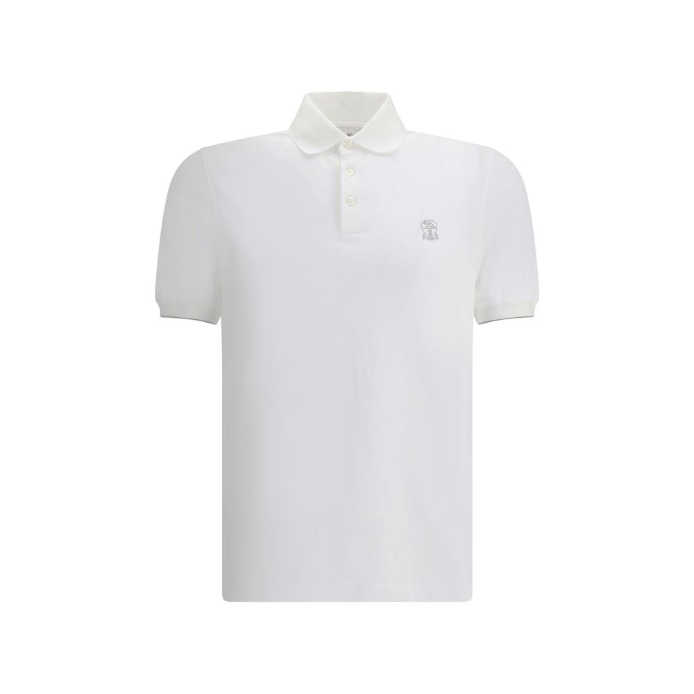 Brunello Cucinelli White Cotton Polo Men's Shirt