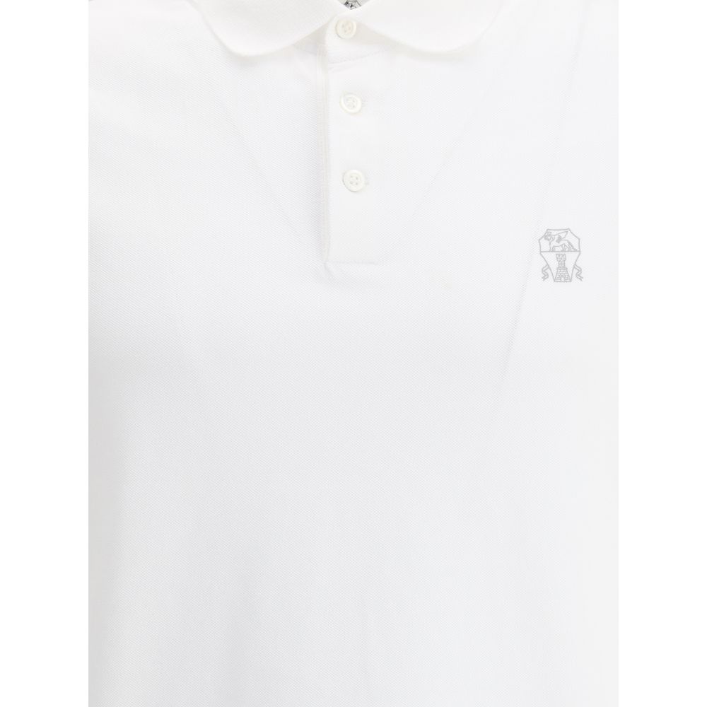 Brunello Cucinelli White Cotton Polo Men's Shirt