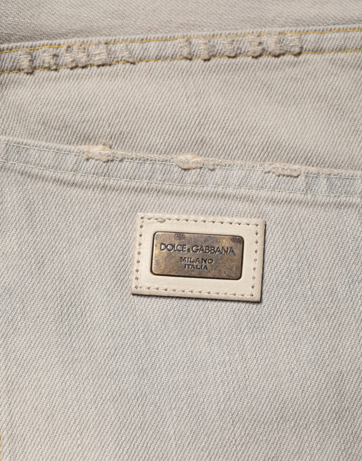 Dolce & Gabbana Light Gray Cotton Straight Denim Trouser Men's Jeans