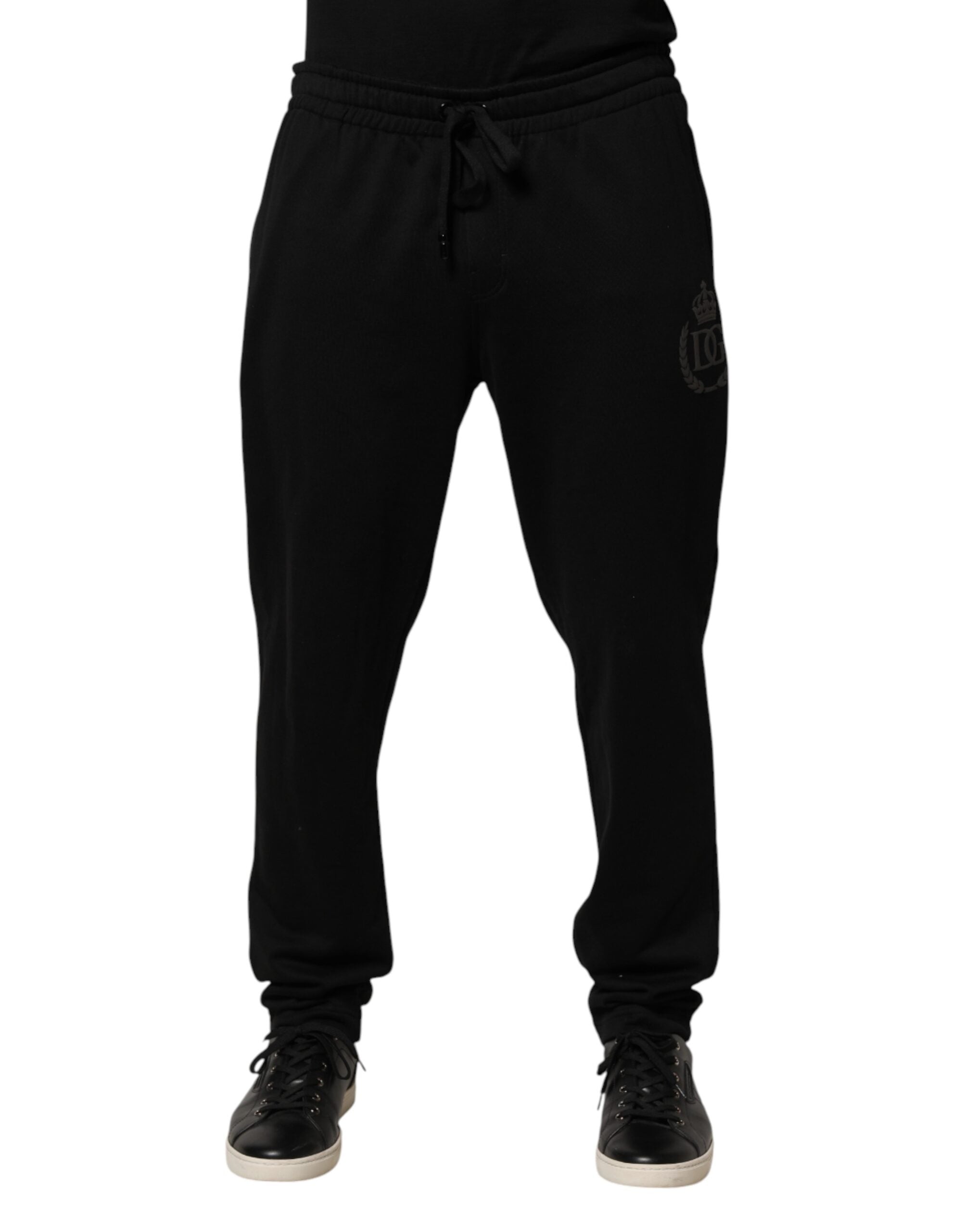 Dolce & Gabbana Black Logo Cotton Skinny Jogger Trouser Men's Pants (Pre-Owned)