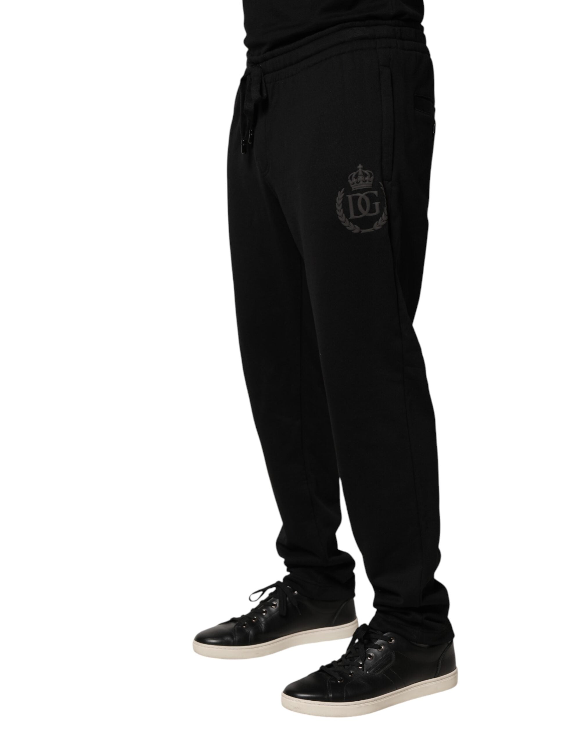 Dolce & Gabbana Black Logo Cotton Skinny Jogger Trouser Men's Pants (Pre-Owned)