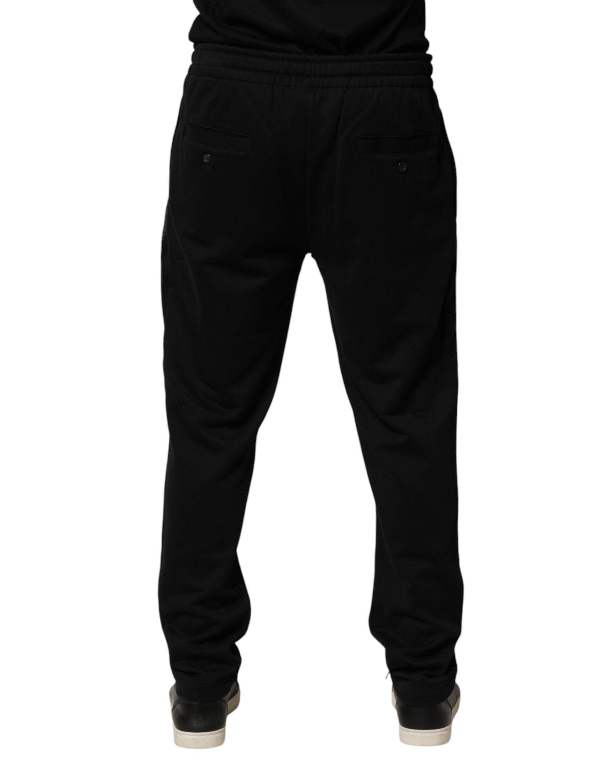 Dolce & Gabbana Black Logo Cotton Skinny Jogger Trouser Men's Pants (Pre-Owned)