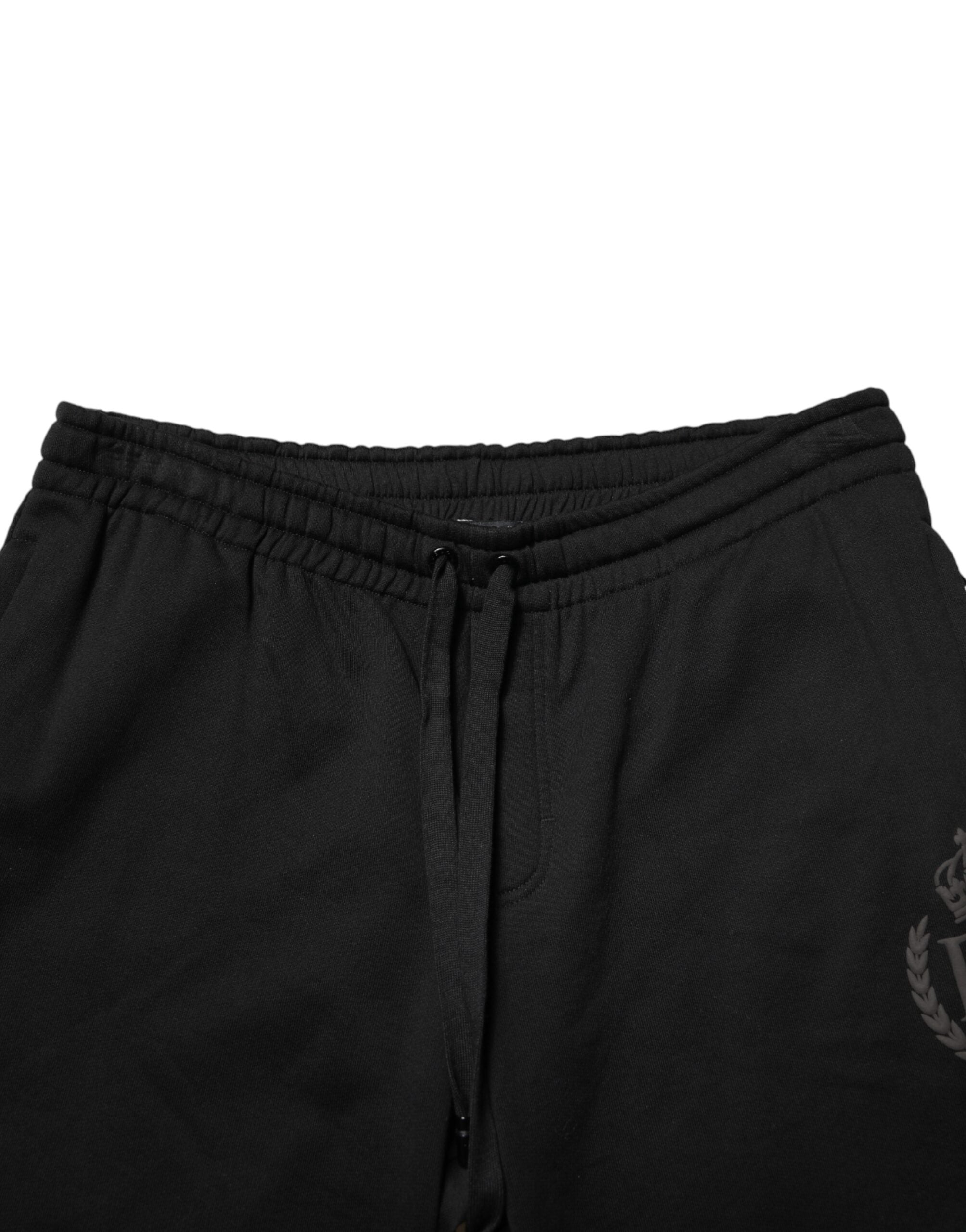 Dolce & Gabbana Black Logo Cotton Skinny Jogger Trouser Men's Pants (Pre-Owned)