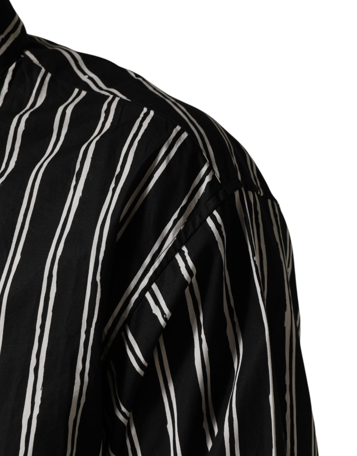 Dolce & Gabbana Black Stripes Cotton Men Formal Dress Men's Shirt