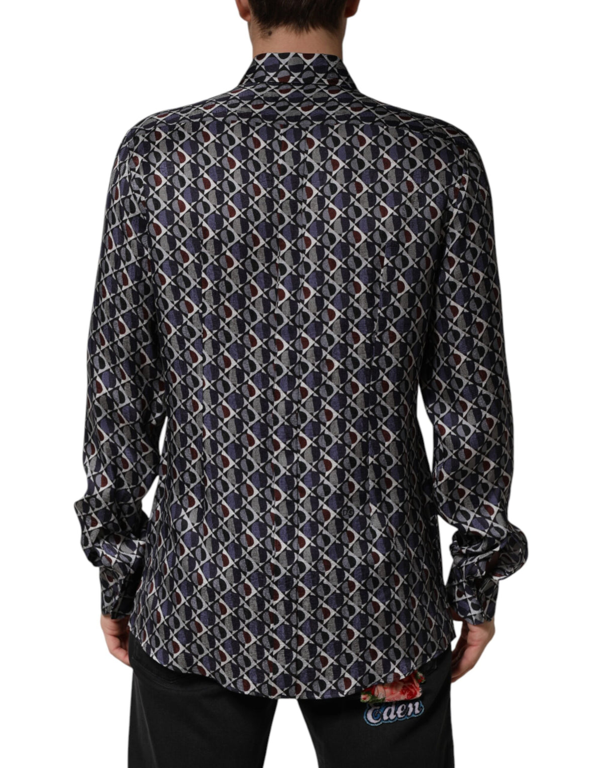 Dolce & Gabbana Multicolor Patterned Collared GOLD Men Dress Men's Shirt