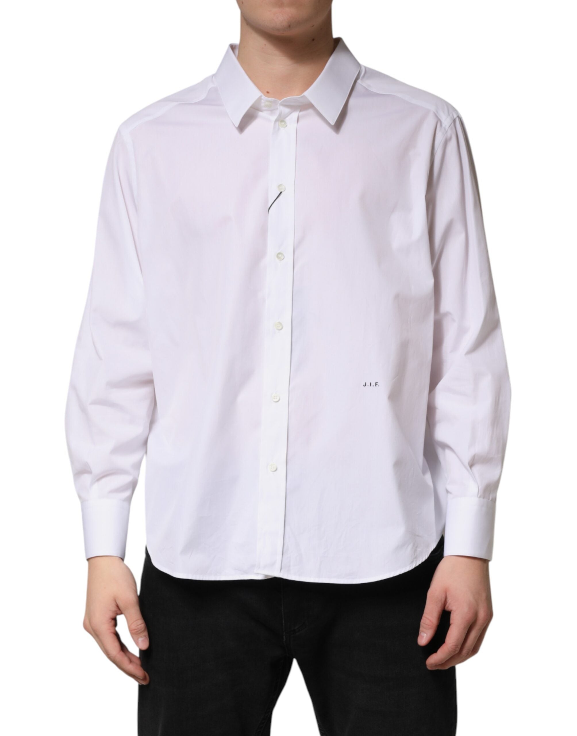 Dolce & Gabbana White SARTORIA Cotton Collared Dress Men's Shirt
