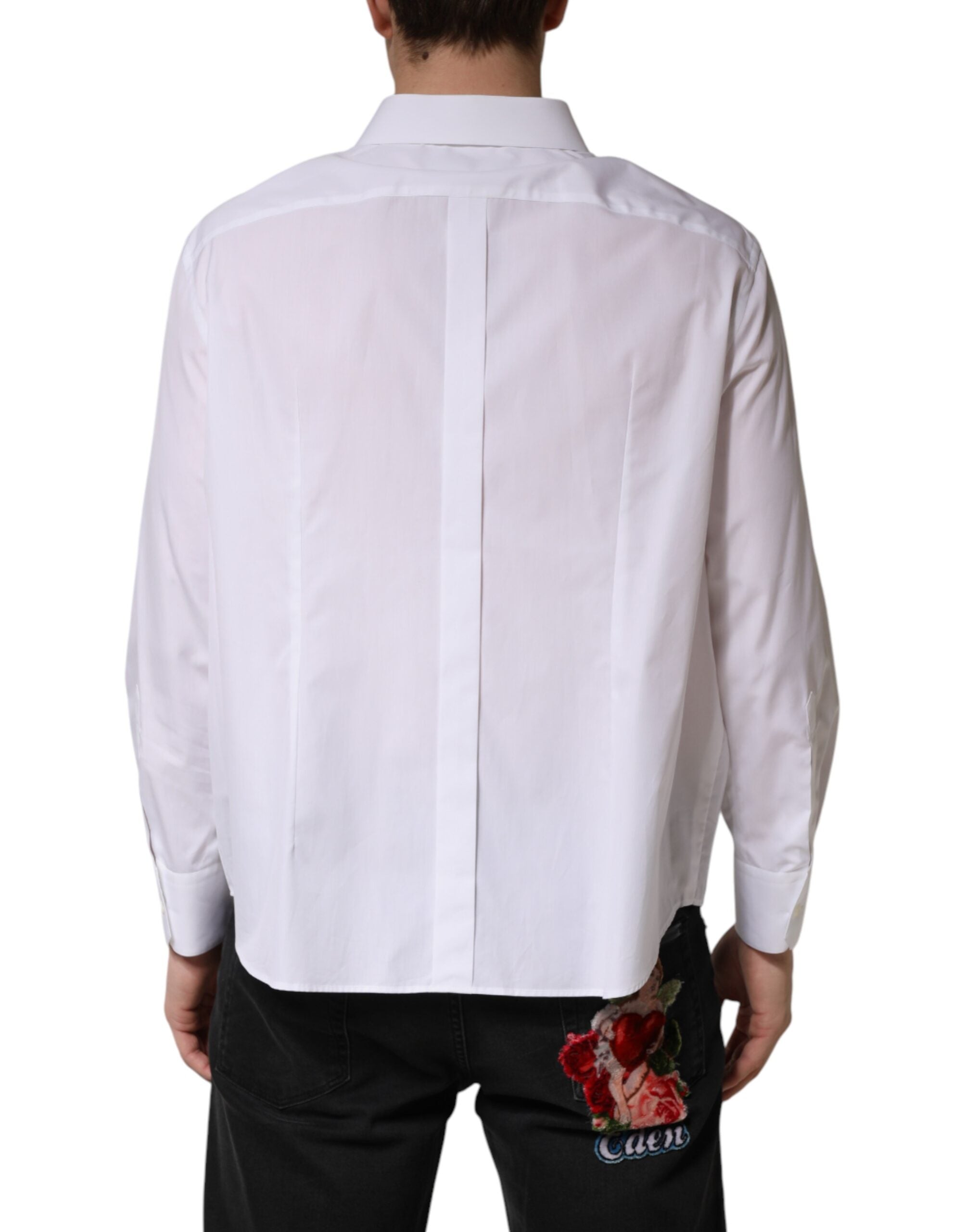 Dolce & Gabbana White SARTORIA Cotton Collared Dress Men's Shirt