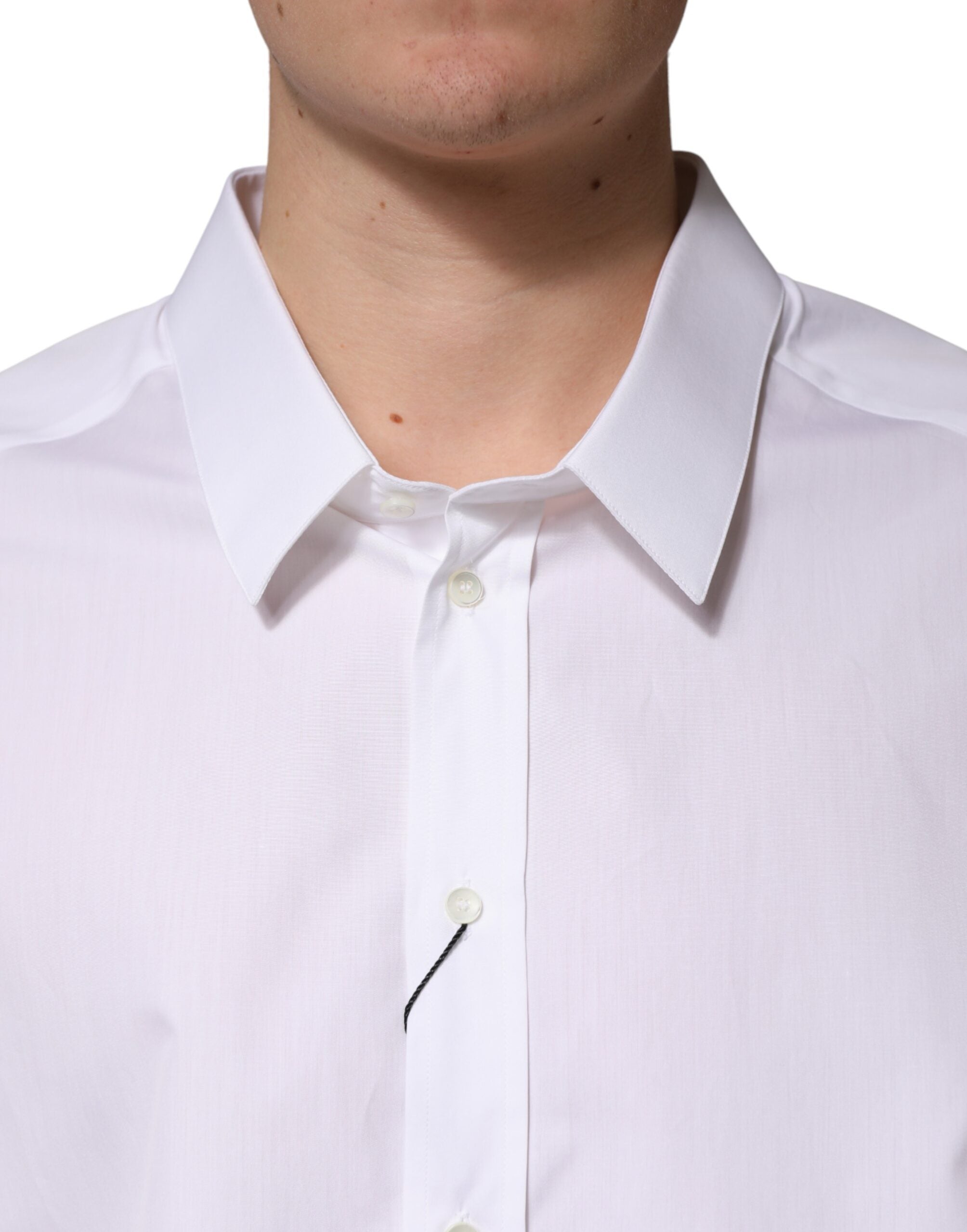 Dolce & Gabbana White SARTORIA Cotton Collared Dress Men's Shirt