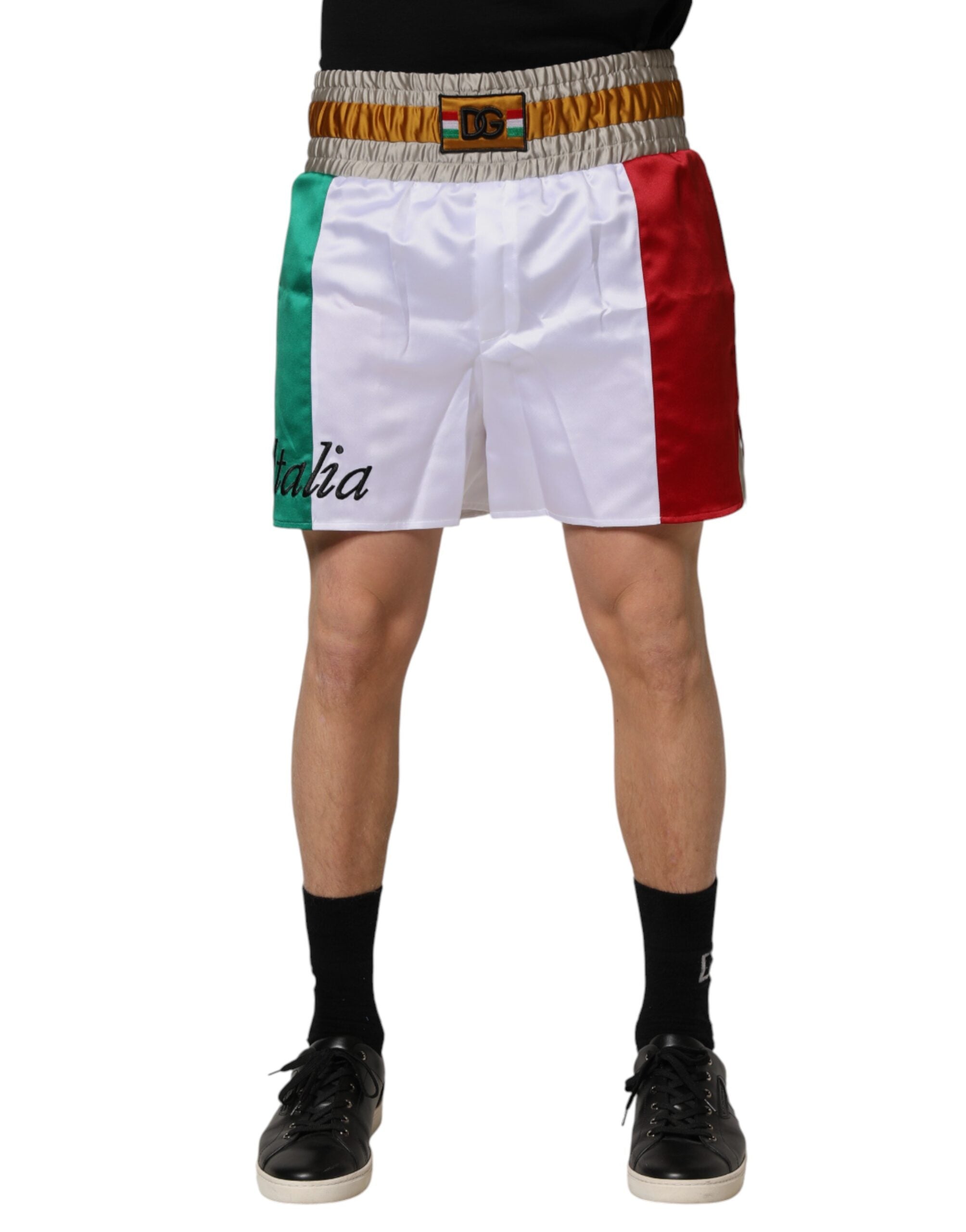 Dolce & Gabbana Multicolor Italia Polyester Bermuda Men's Shorts