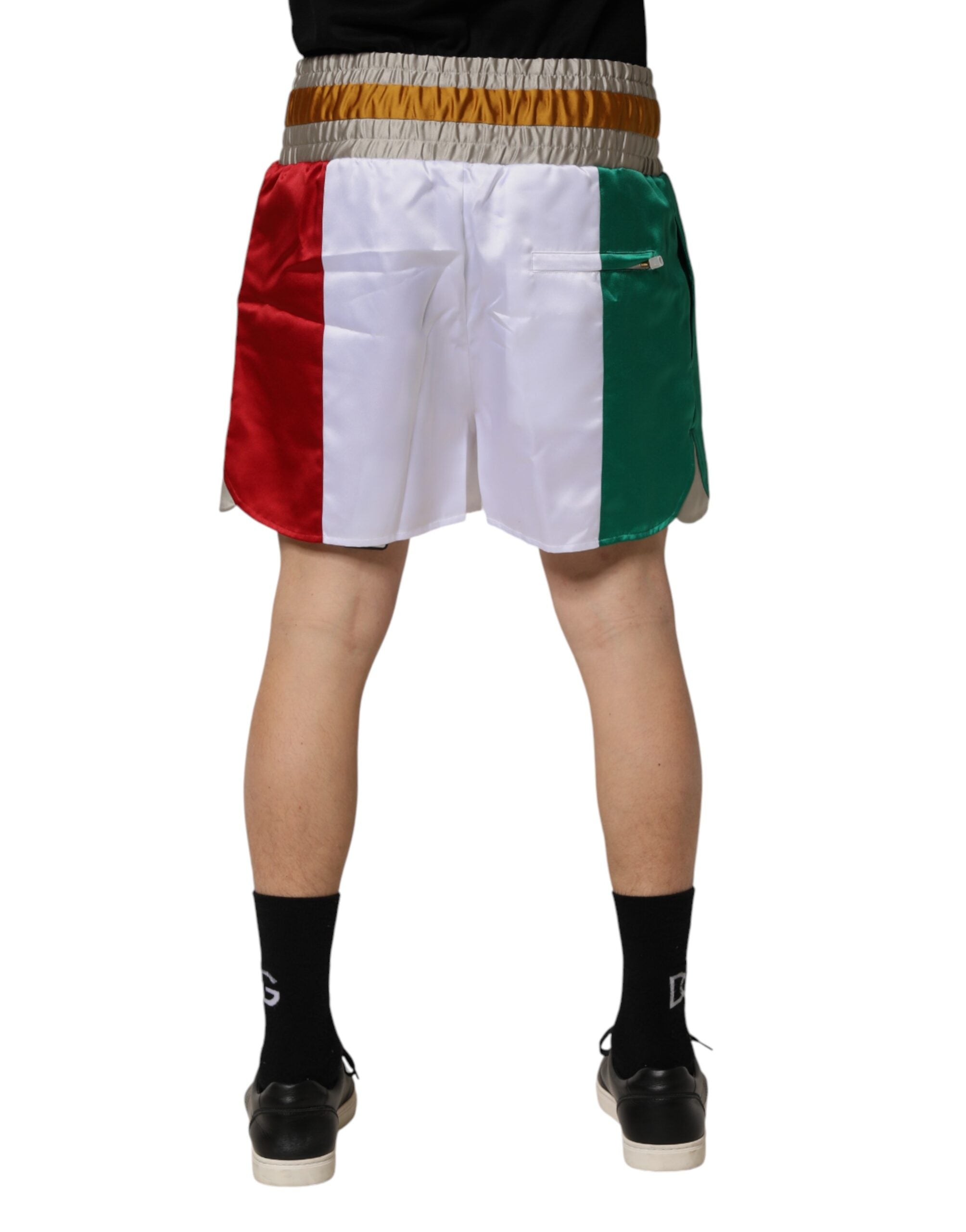 Dolce & Gabbana Multicolor Italia Polyester Bermuda Men's Shorts