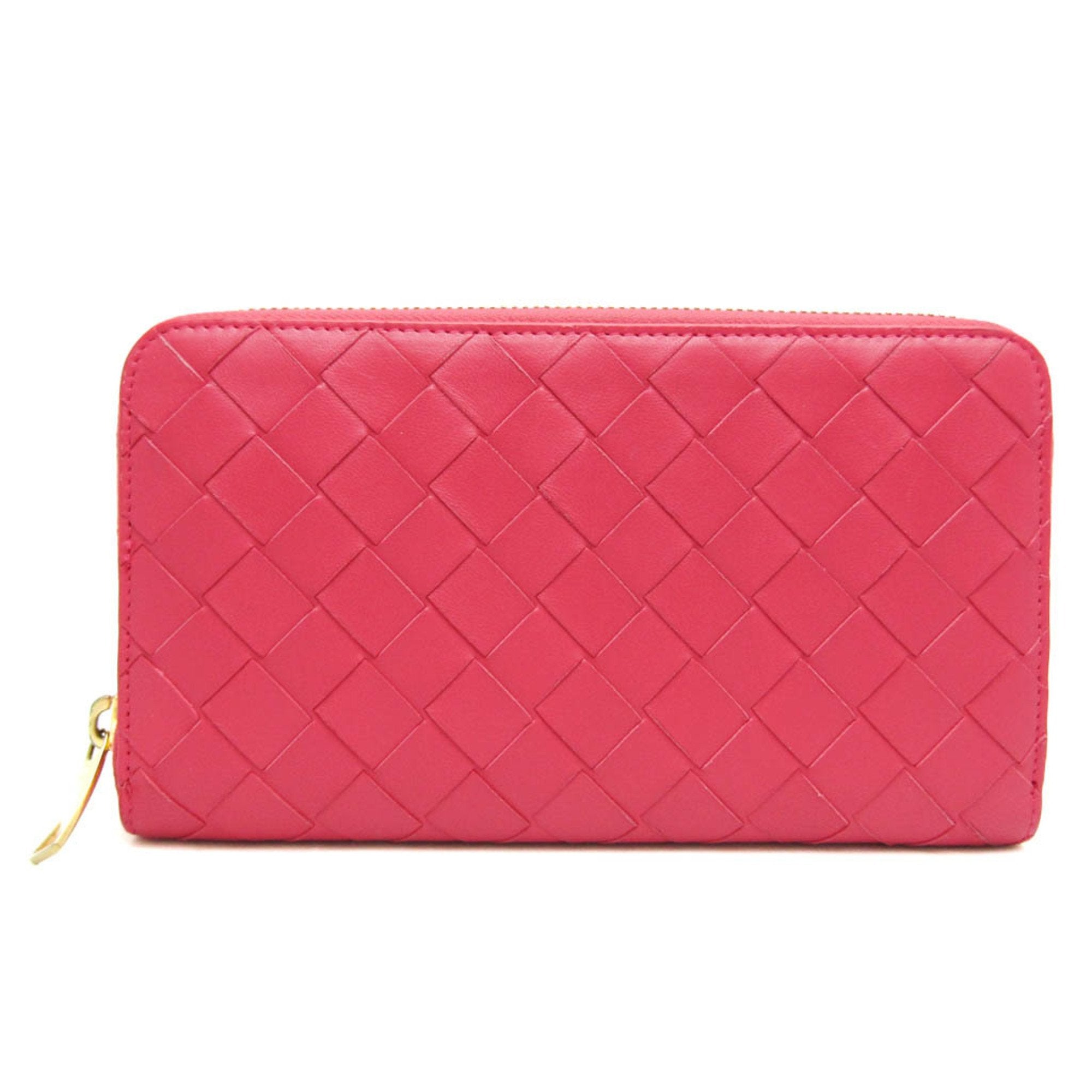 Bottega Veneta Intrecciato Pink Leather Wallet (Pre-Owned)