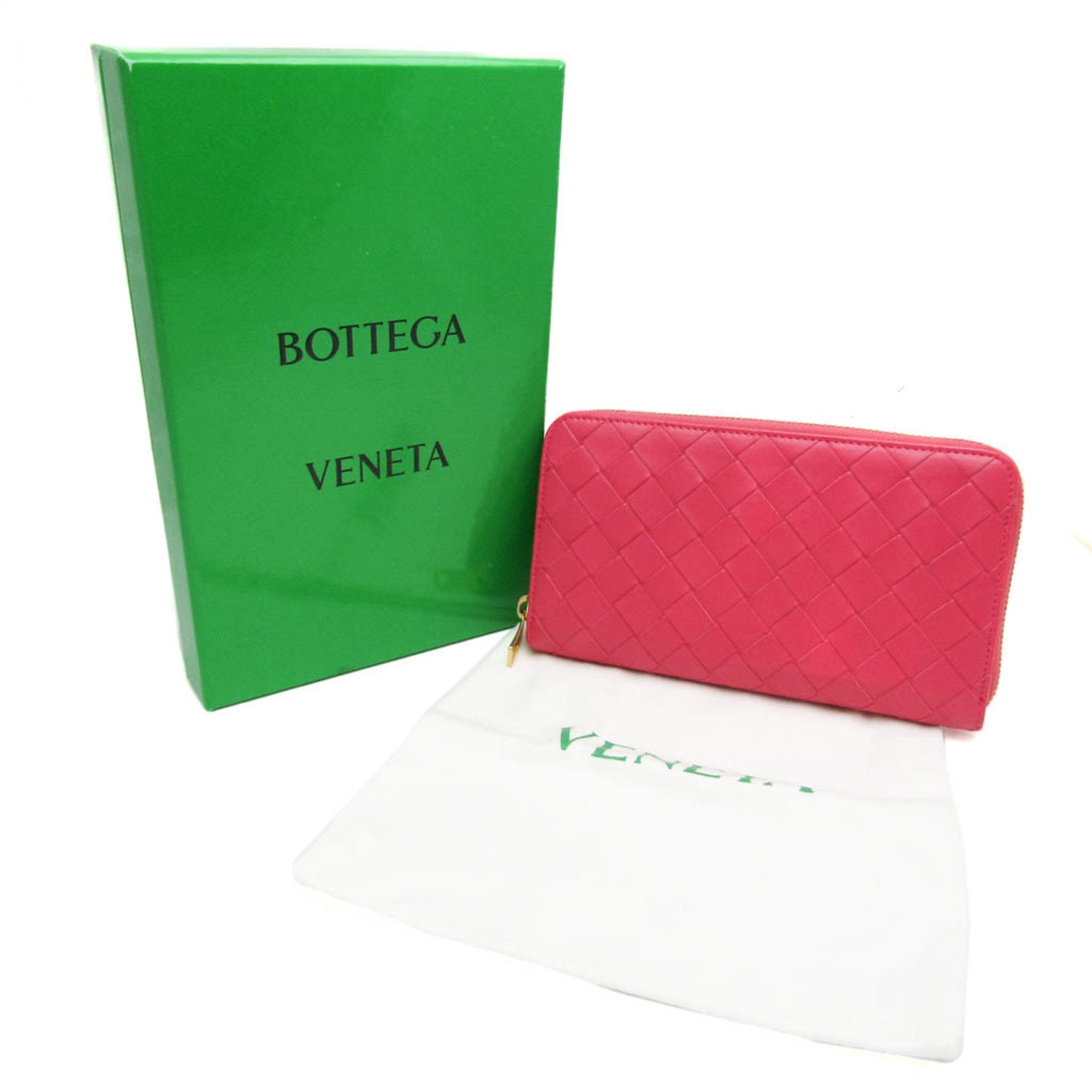 Bottega Veneta Intrecciato Pink Leather Wallet (Pre-Owned)