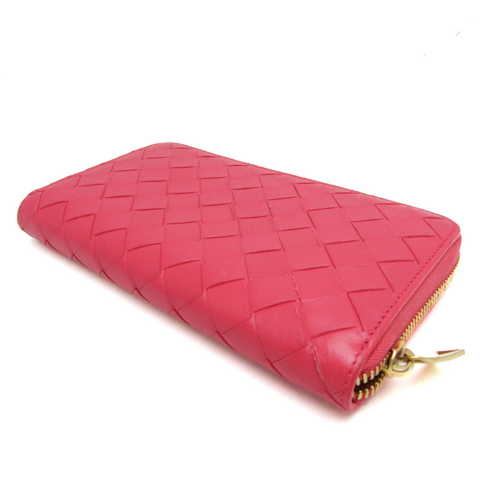 Bottega Veneta Intrecciato Pink Leather Wallet (Pre-Owned)