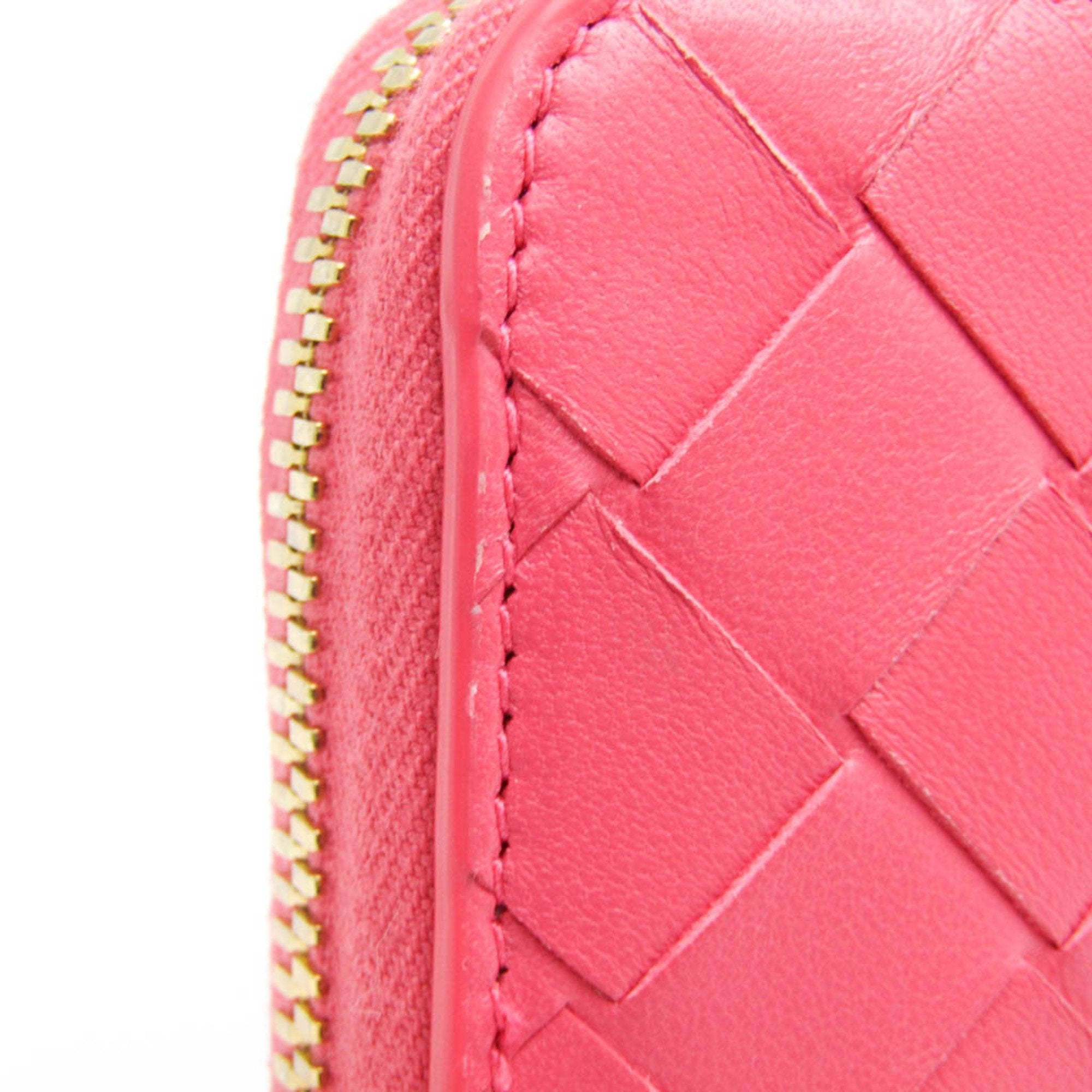 Bottega Veneta Intrecciato Pink Leather Wallet (Pre-Owned)