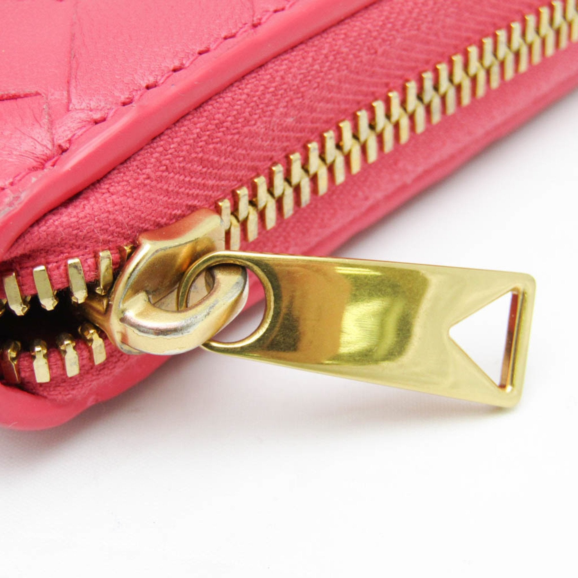 Bottega Veneta Intrecciato Pink Leather Wallet (Pre-Owned)