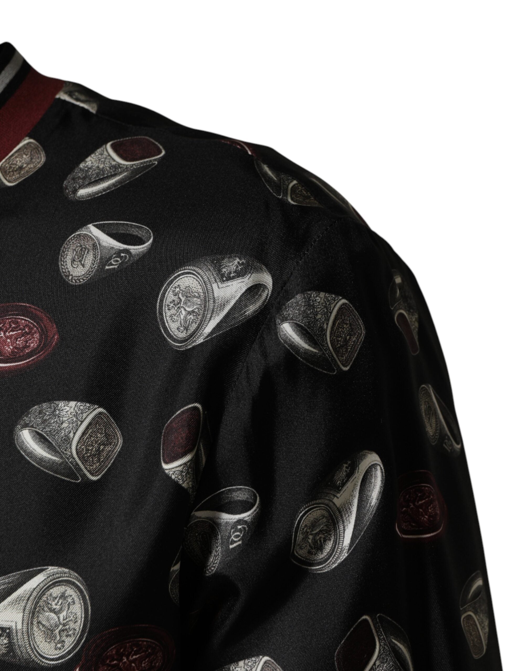 Dolce & Gabbana Black Ring Print CrewNeck Sweatshirt Men's Sweater (Pre-Owned)