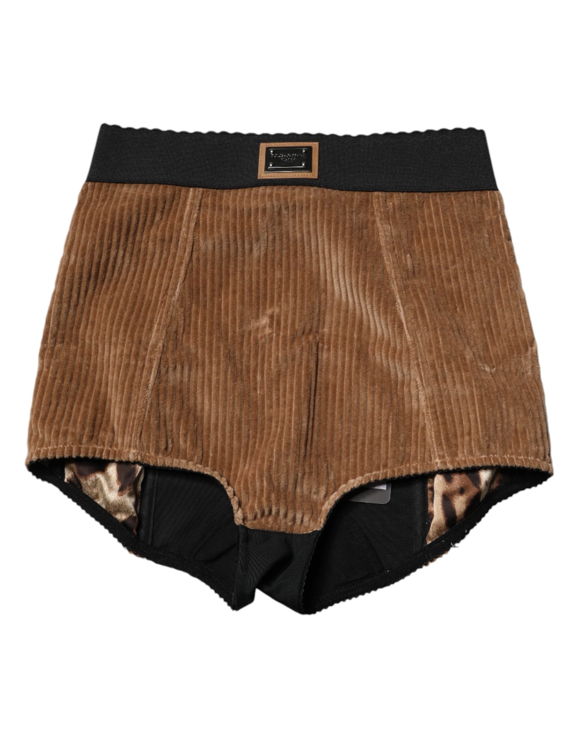 Dolce & Gabbana Brown Cotton High Waisted Hot Pants Women's Shorts