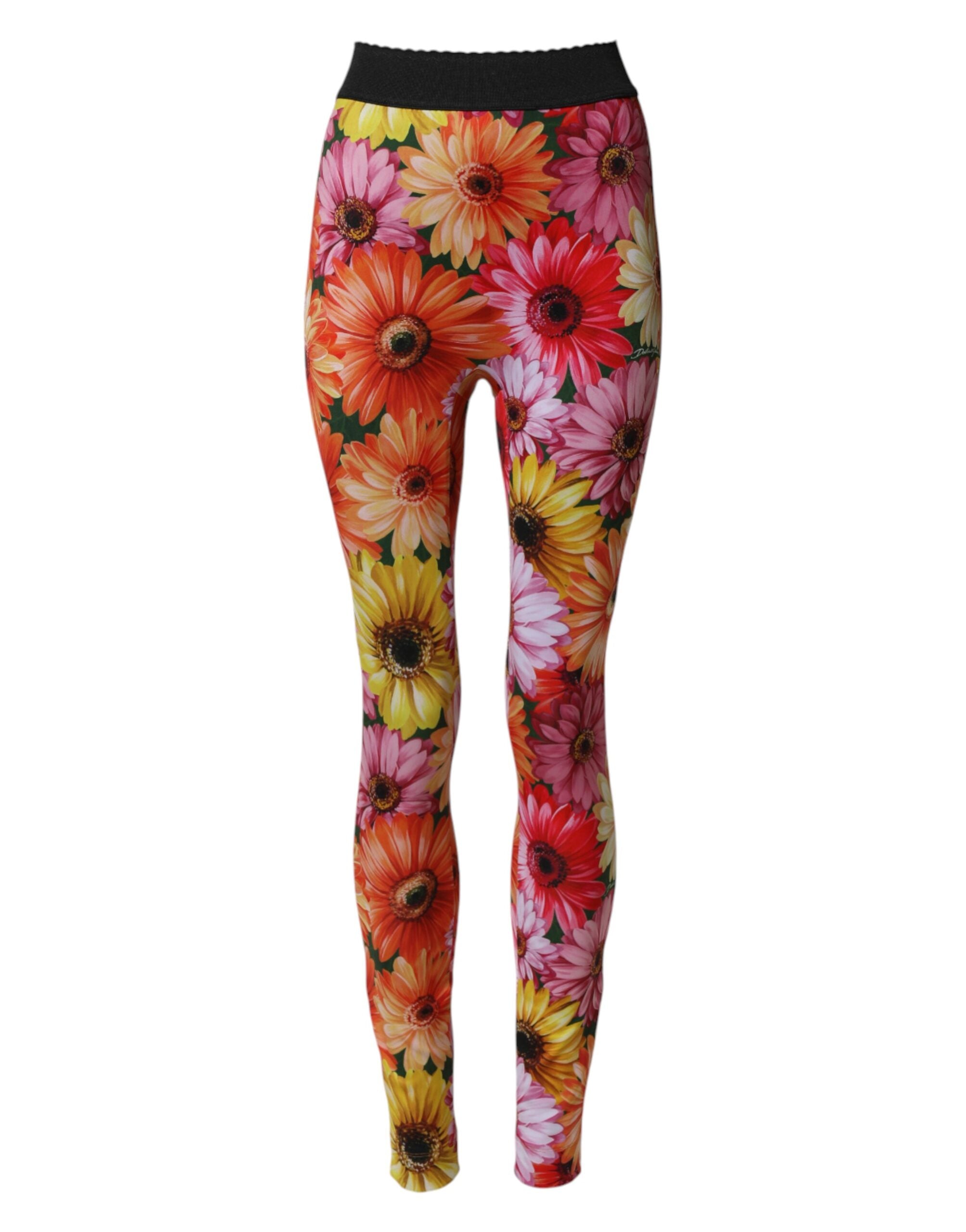 Dolce & Gabbana Multicolor Floral Leggings StretchWaist Women's Pants