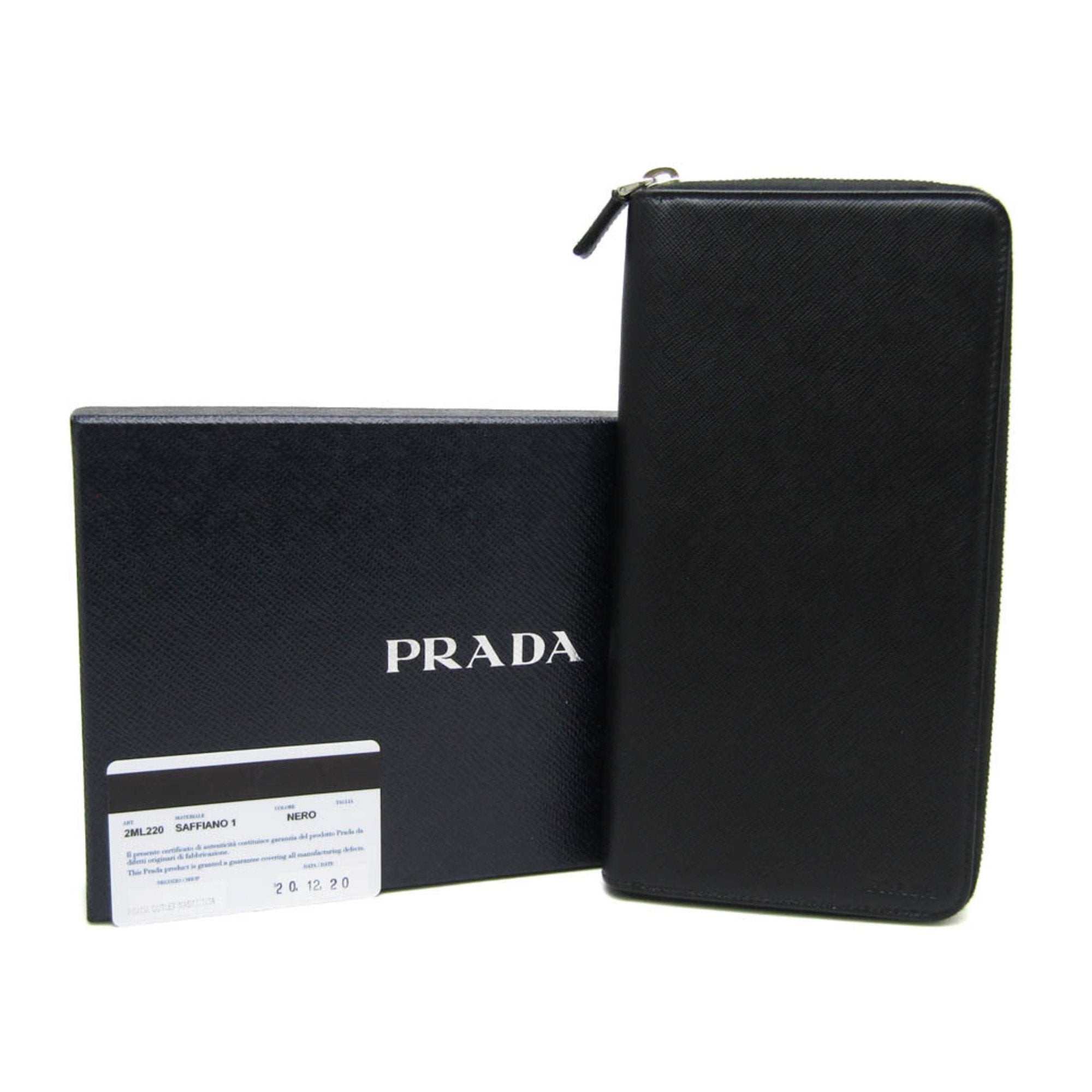 Prada Saffiano Black Leather Wallet  (Pre-Owned)