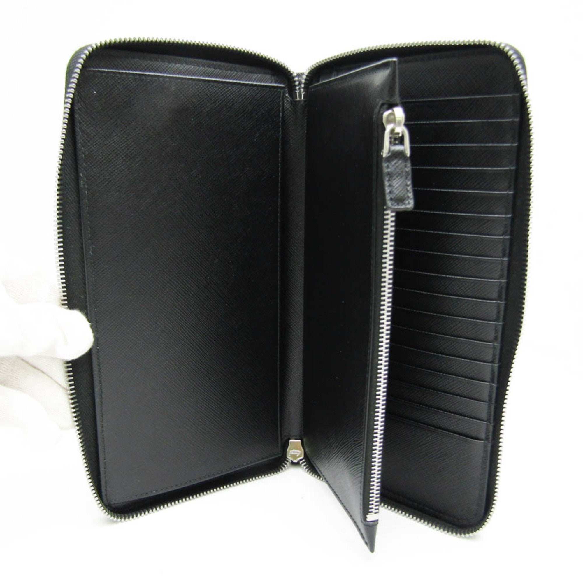 Prada Saffiano Black Leather Wallet  (Pre-Owned)