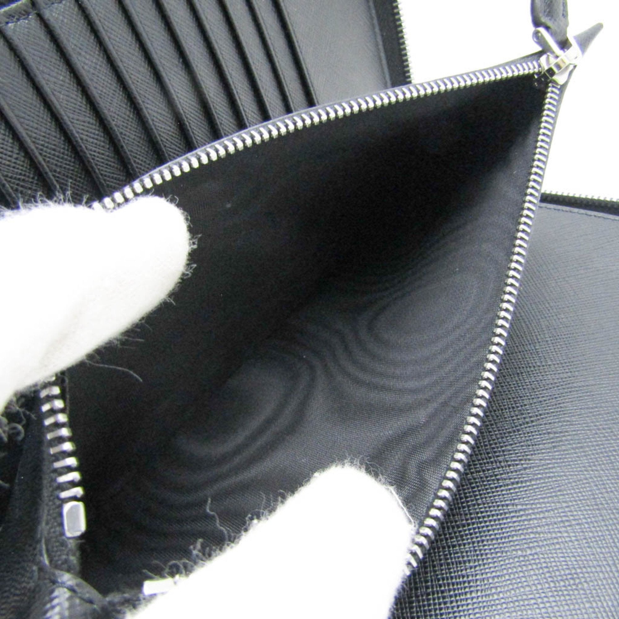 Prada Saffiano Black Leather Wallet  (Pre-Owned)