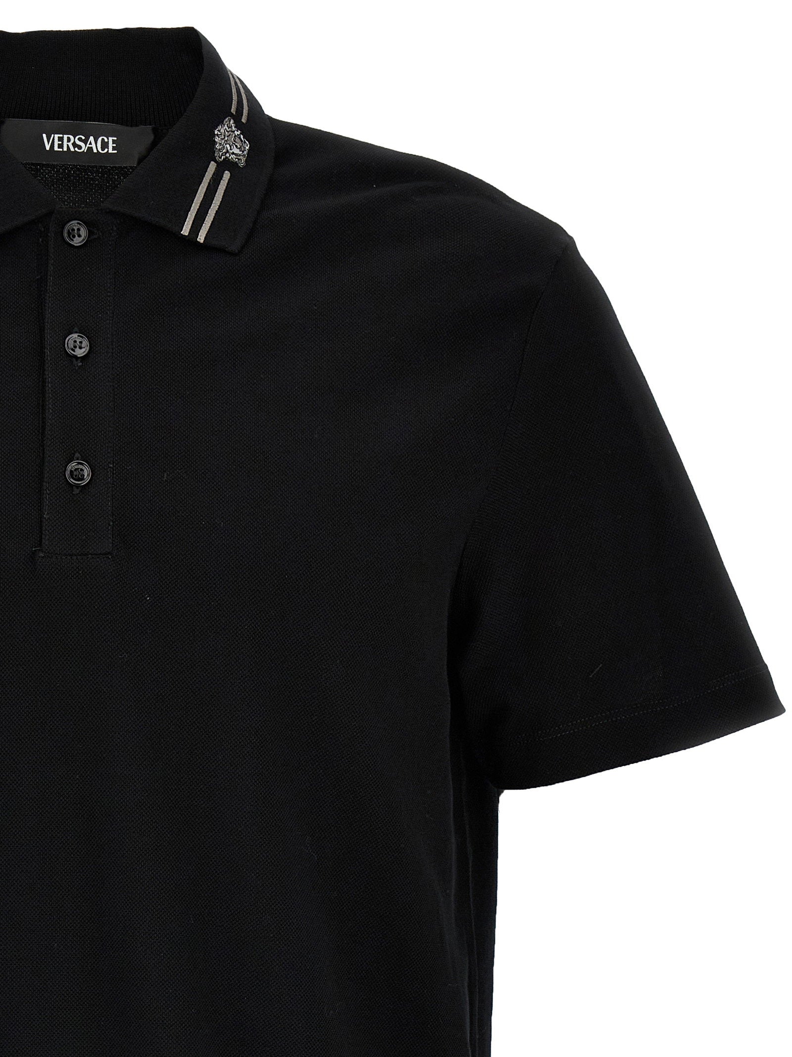 Versace Men's Medusa Embroidery Polo Shirt