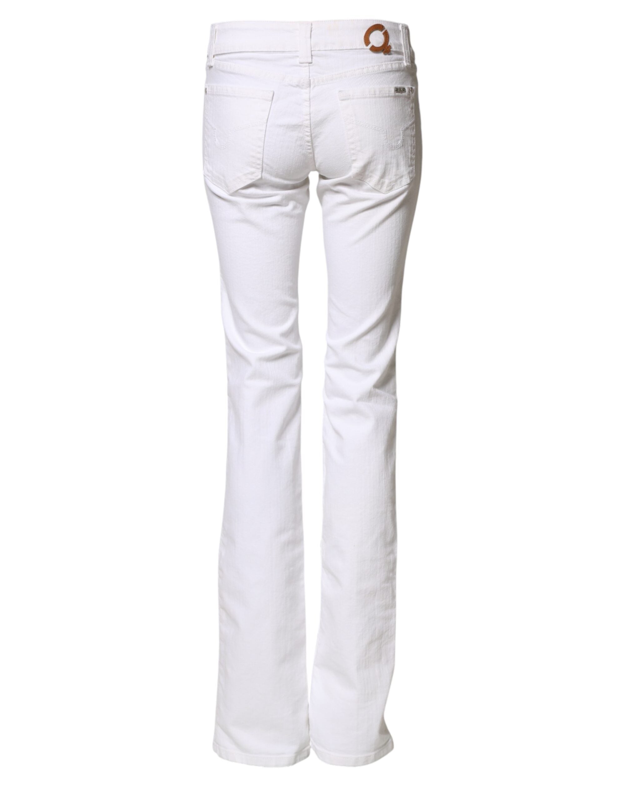 S.O.S White Low Waist Bootcut Denim Women's Jeans (Pre-Owned)