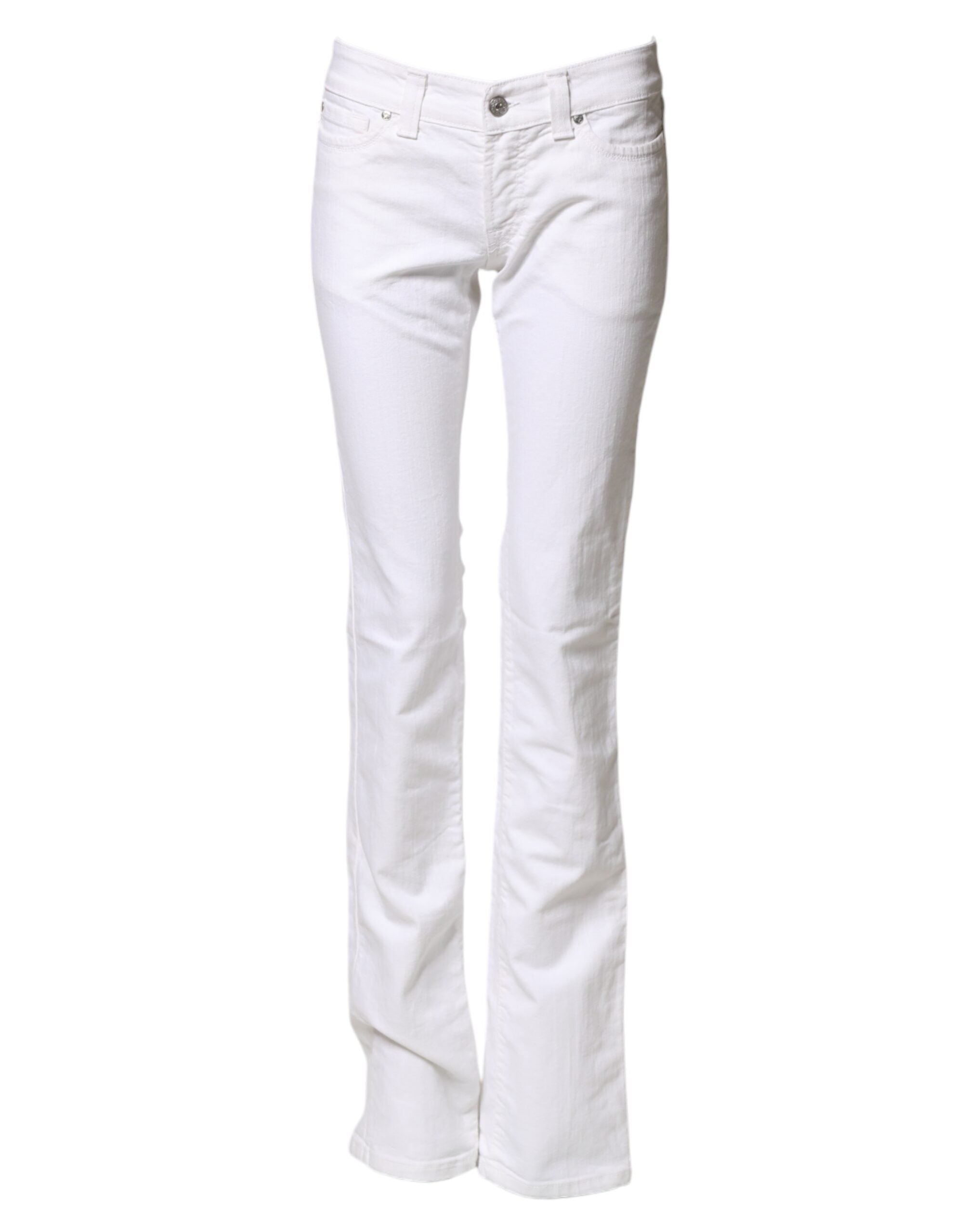 S.O.S White Low Waist Bootcut Denim Women's Jeans (Pre-Owned)
