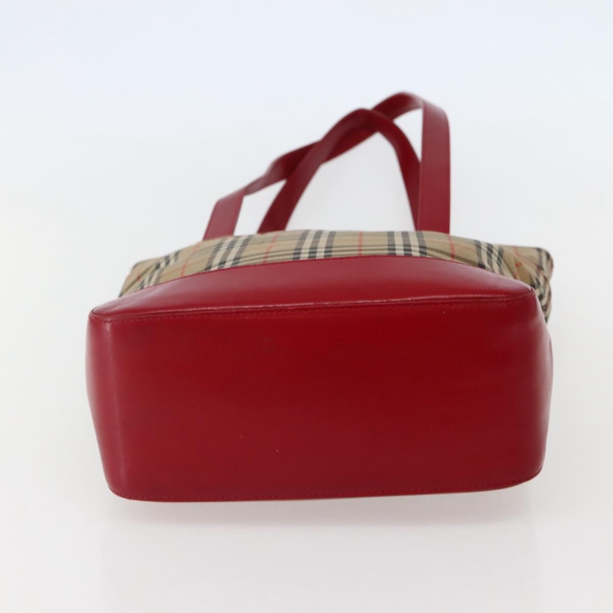 Burberry Nova Check Tote Canvas Check Pattern Beige Canvas Tote Bag Bag (Pre-Owned)