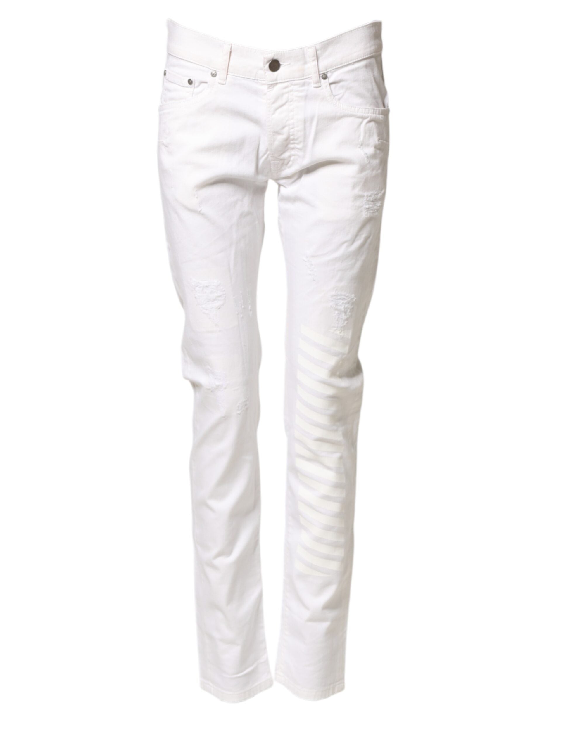 Daniele Alessandrini White Cotton Stretch Skinny Denim Women's Jeans (Pre-Owned)