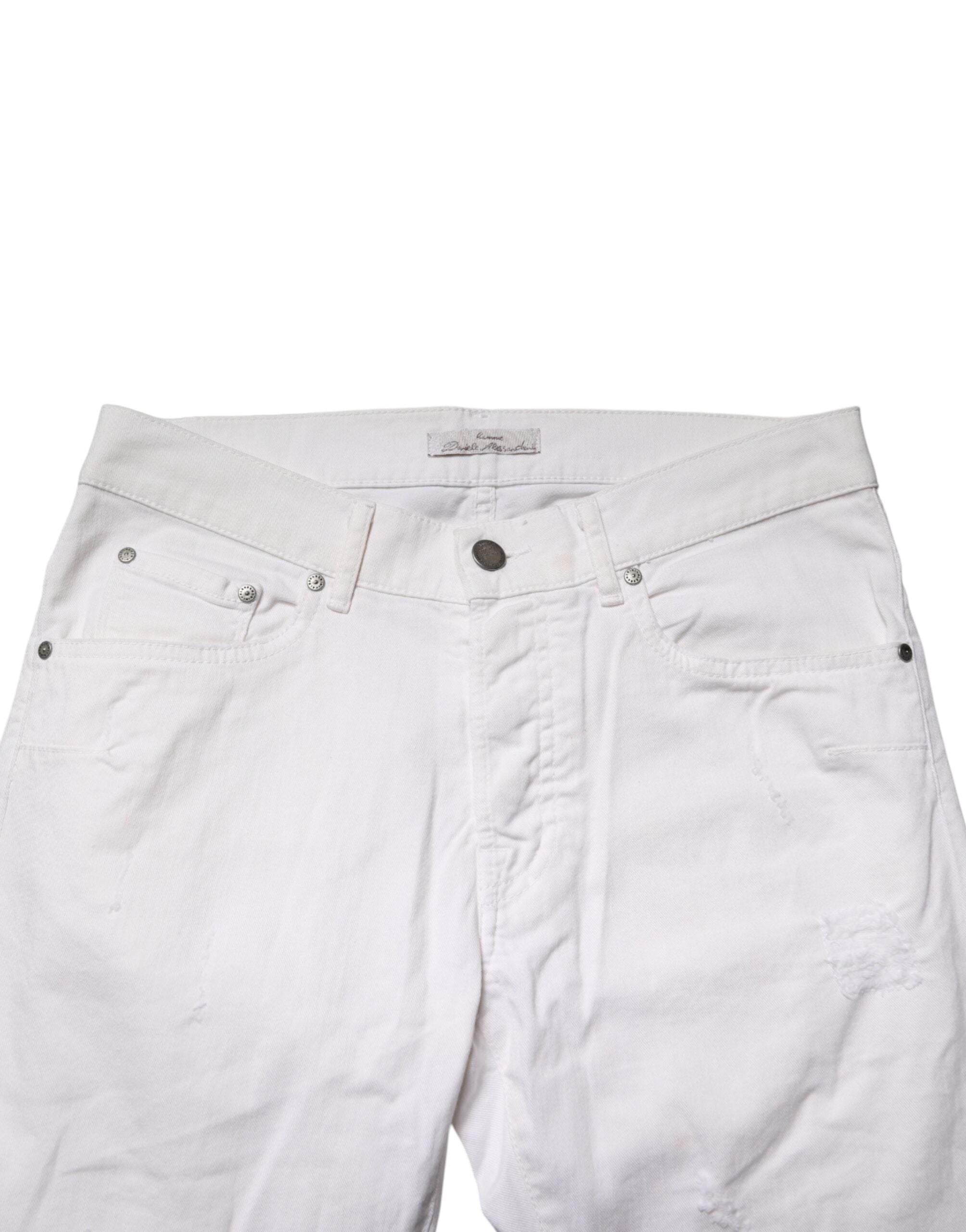 Daniele Alessandrini White Cotton Stretch Skinny Denim Women's Jeans (Pre-Owned)