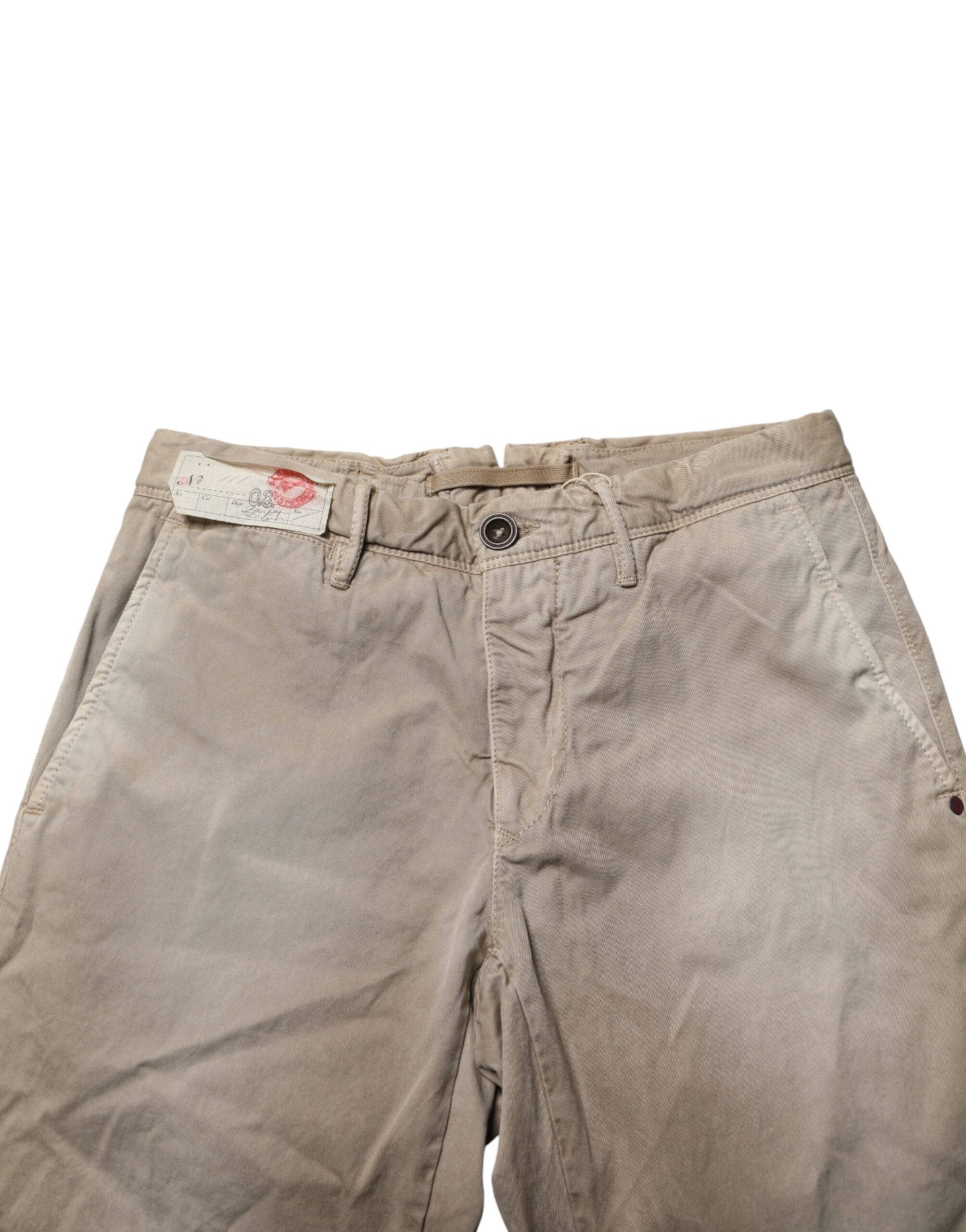 Incotex Beige Mid Waist Straight Women Casual Chino Trouser Women's Pants