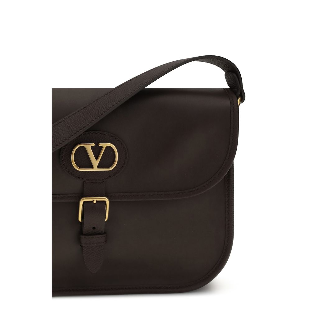 Valentino Garavani Brown Calf Leather Bos Taurus Shoulder Men's Bag
