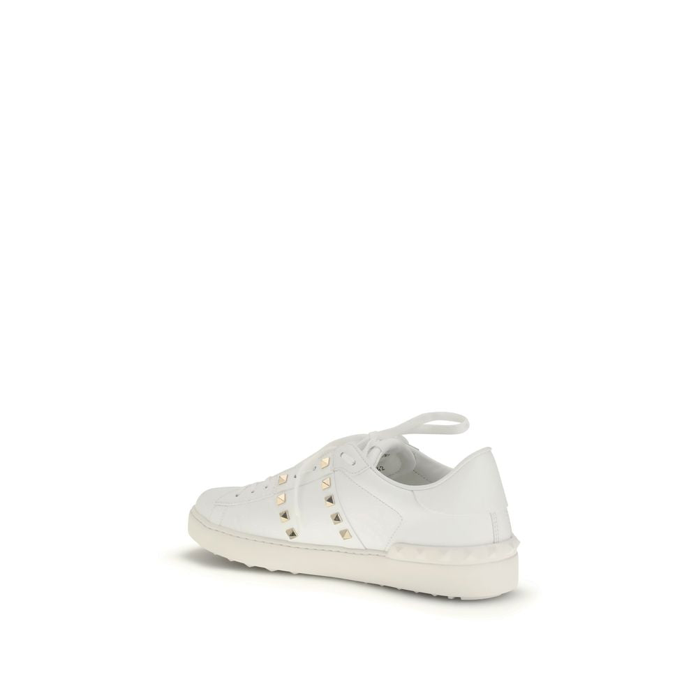 Valentino Garavani White Calf Leather Bos Taurus Low Top Men's Sneakers