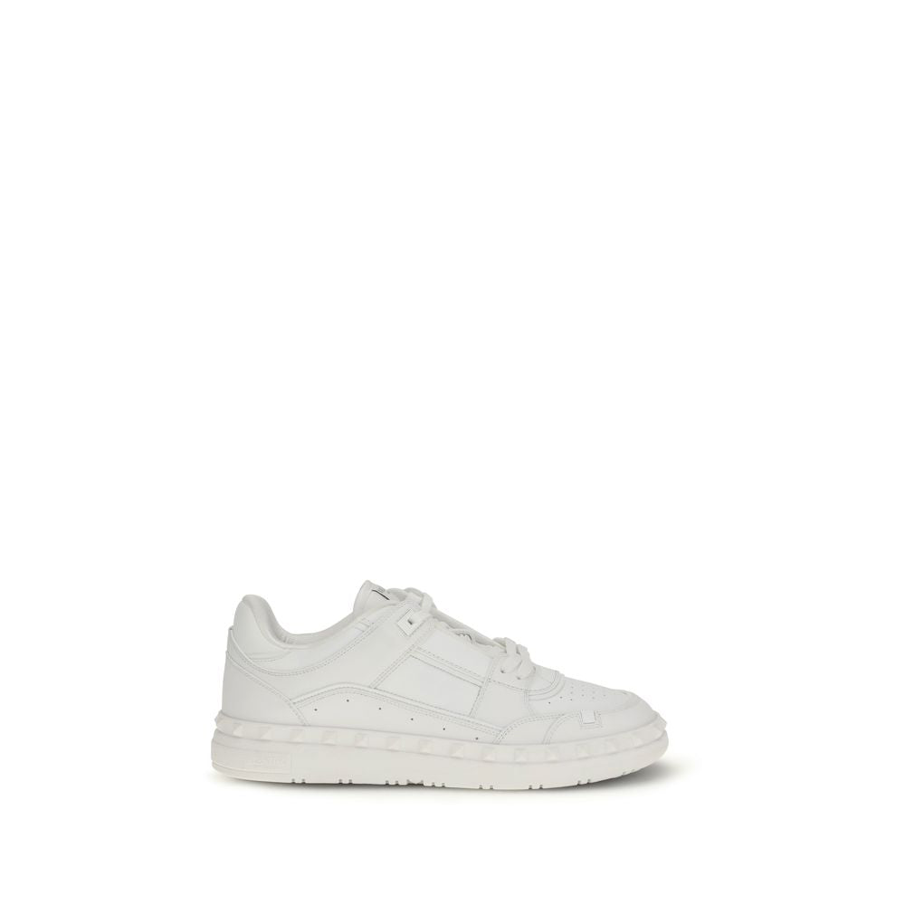 Valentino Garavani White Calf Leather Bos Taurus Low Top Men's Sneakers