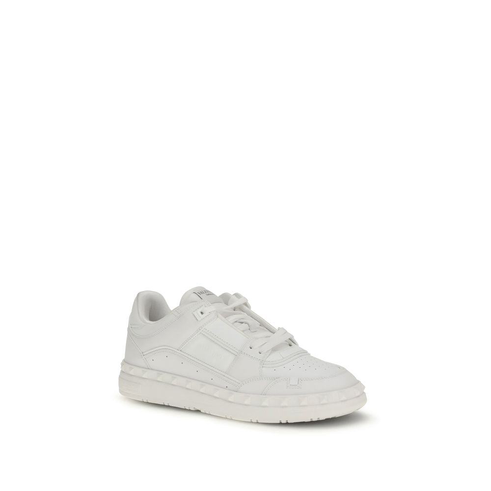 Valentino Garavani White Calf Leather Bos Taurus Low Top Men's Sneakers